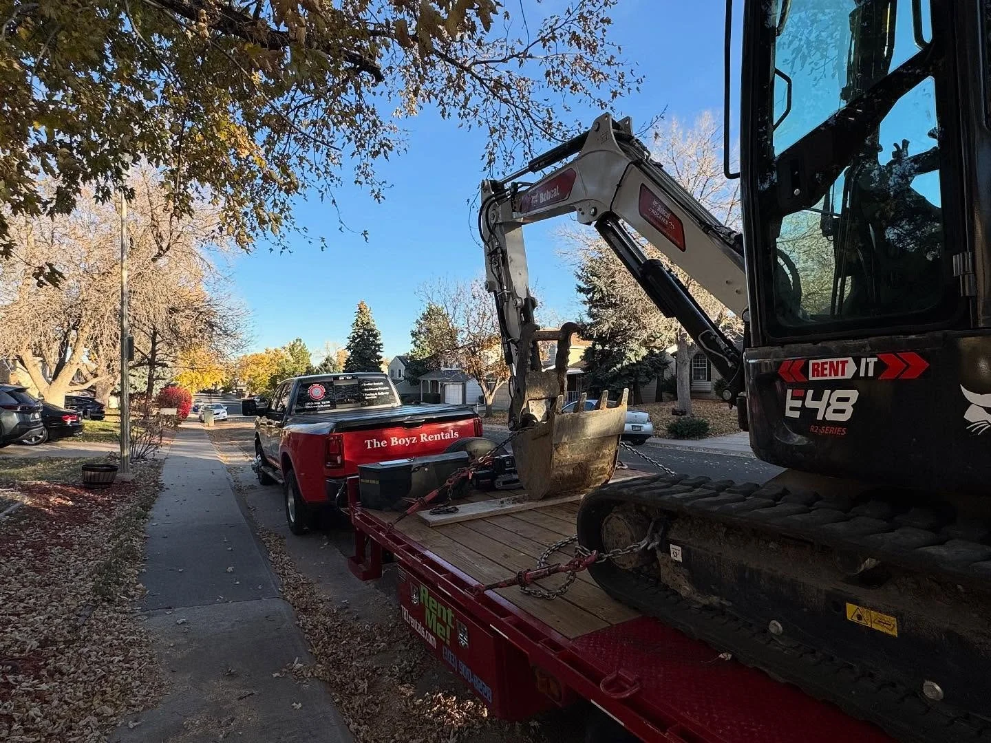We&rsquo;ve got it all! Pictured here The Boyz delivered both our Bobcat E48 compact excavator and the legendary @diamondttrailer 7&rsquo;x14&rsquo; 16k dump trailer. This combination means BUSINESS and our renter knows it. It&rsquo;s why he keeps co