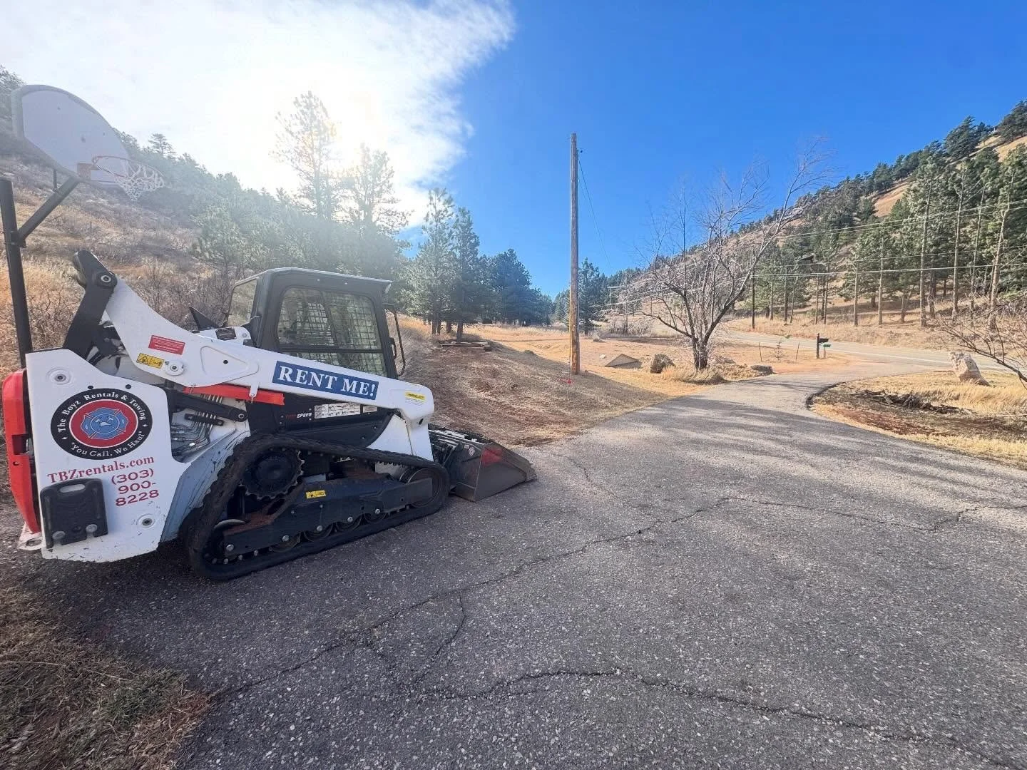 Skidder! The Boyz dropped off our Bobcat T66 tracked skid loader to a customer in Boulder county who will be using it to level a pad for a shed install. His old shed unfortunately got blown away with the recent wind storms, but he&rsquo;s looking at 