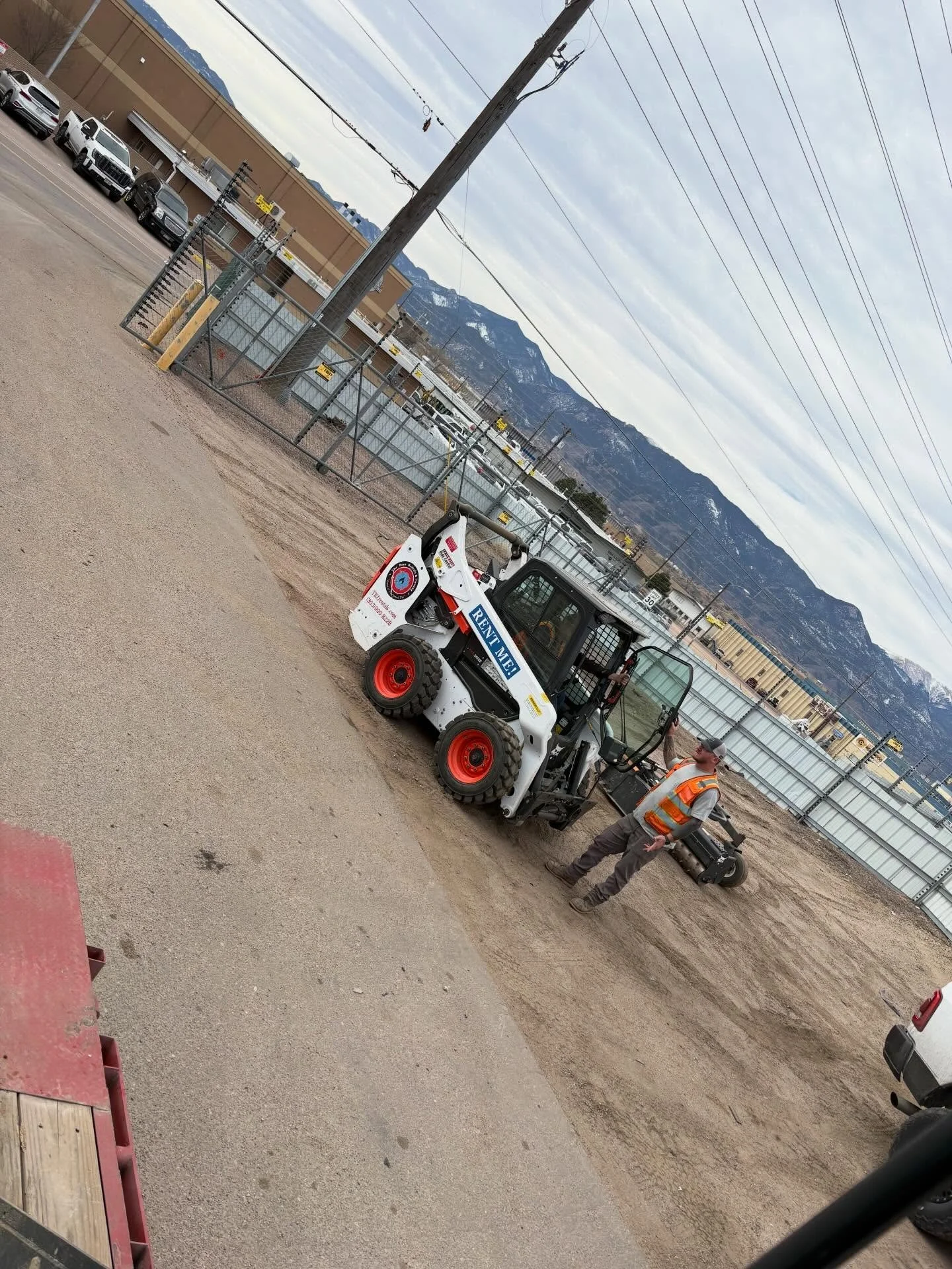 Getting it done! One of our great repeat customers (COPART) rented a wheeled skid, tracked skid, buckets, rakes, and a grinder to redo a large portion of the lot at one of their locations in the southern part of Colorado. Our contact said they called