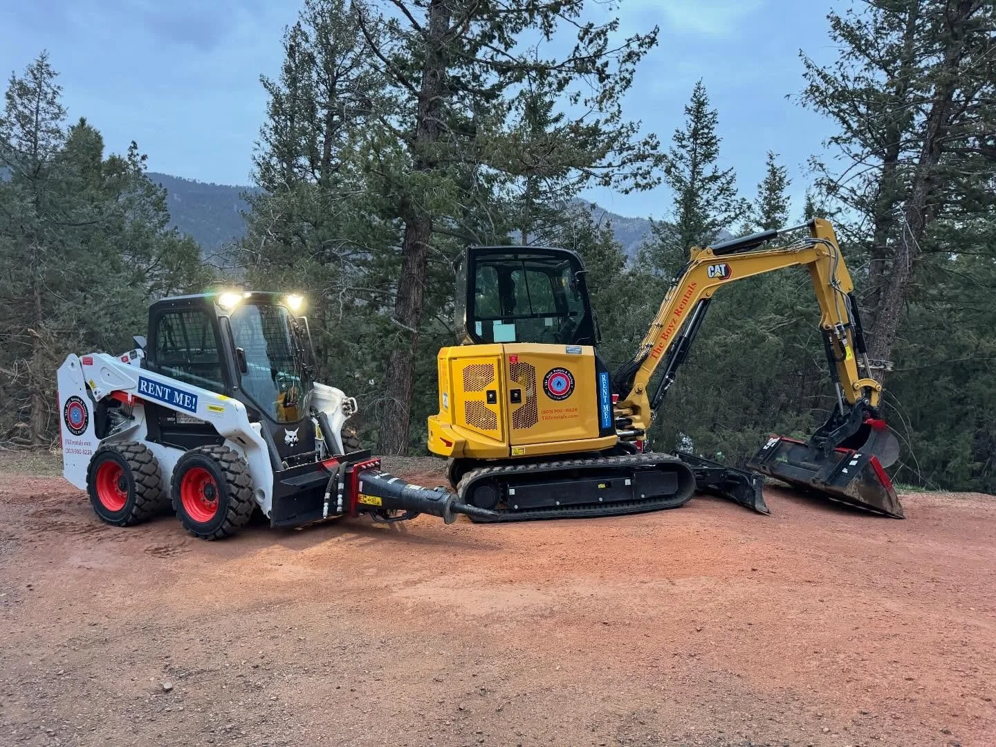 Dual Pull!! Here your favorite rental team delivered a wheeled skid, excavator, concrete breaker, and spare buckets to a homeowner in Lyon&rsquo;s performing a massive remodel and upgrade to his property. This project includes removing an old cistern