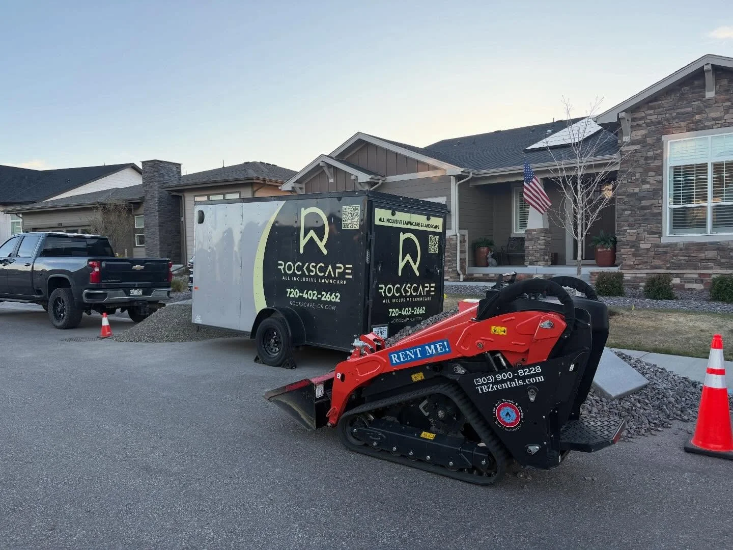 Teamwork makes the dream work! Our good friends at Rockscape Castle Rock know who to depend on for their surplus equipment needs! They&rsquo;re doing a series of backyard remodels this spring and needed an extra machine or two so of course, they call