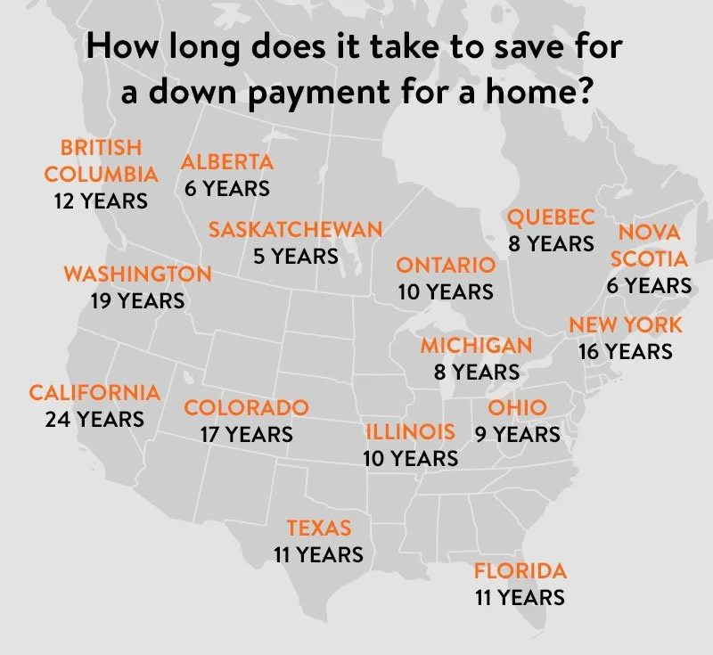 Map of house down payments