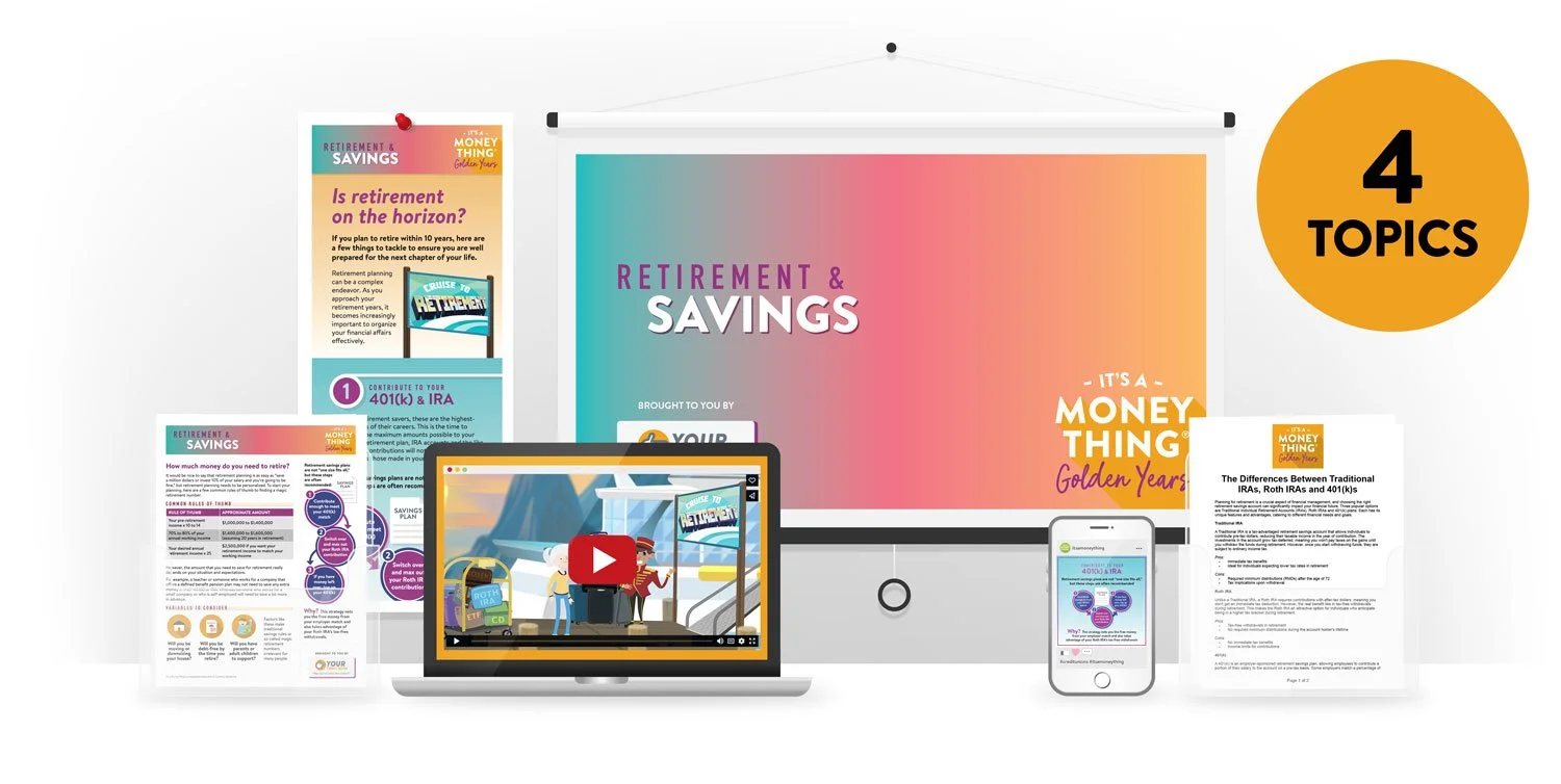 Retirement & Savings content pack items