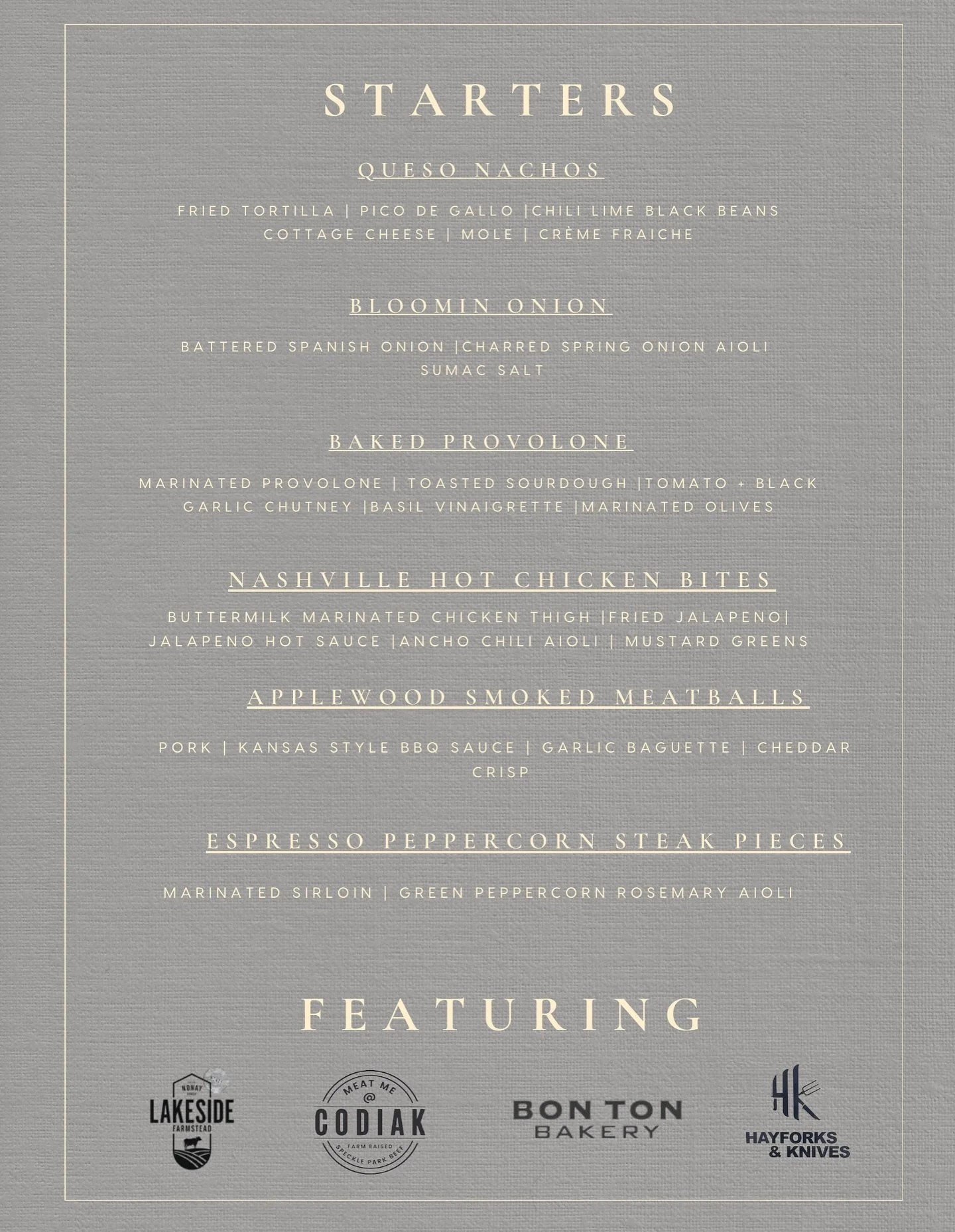 Introducing our opening Starters Menu!!! Featuring @lakeside_farmstead @meat.me.at.codiak @bontonbakery and @hayforksandknives #comingsoon #yegeats #yeg #ardrossan @gostrathco @live.in.ardrossan