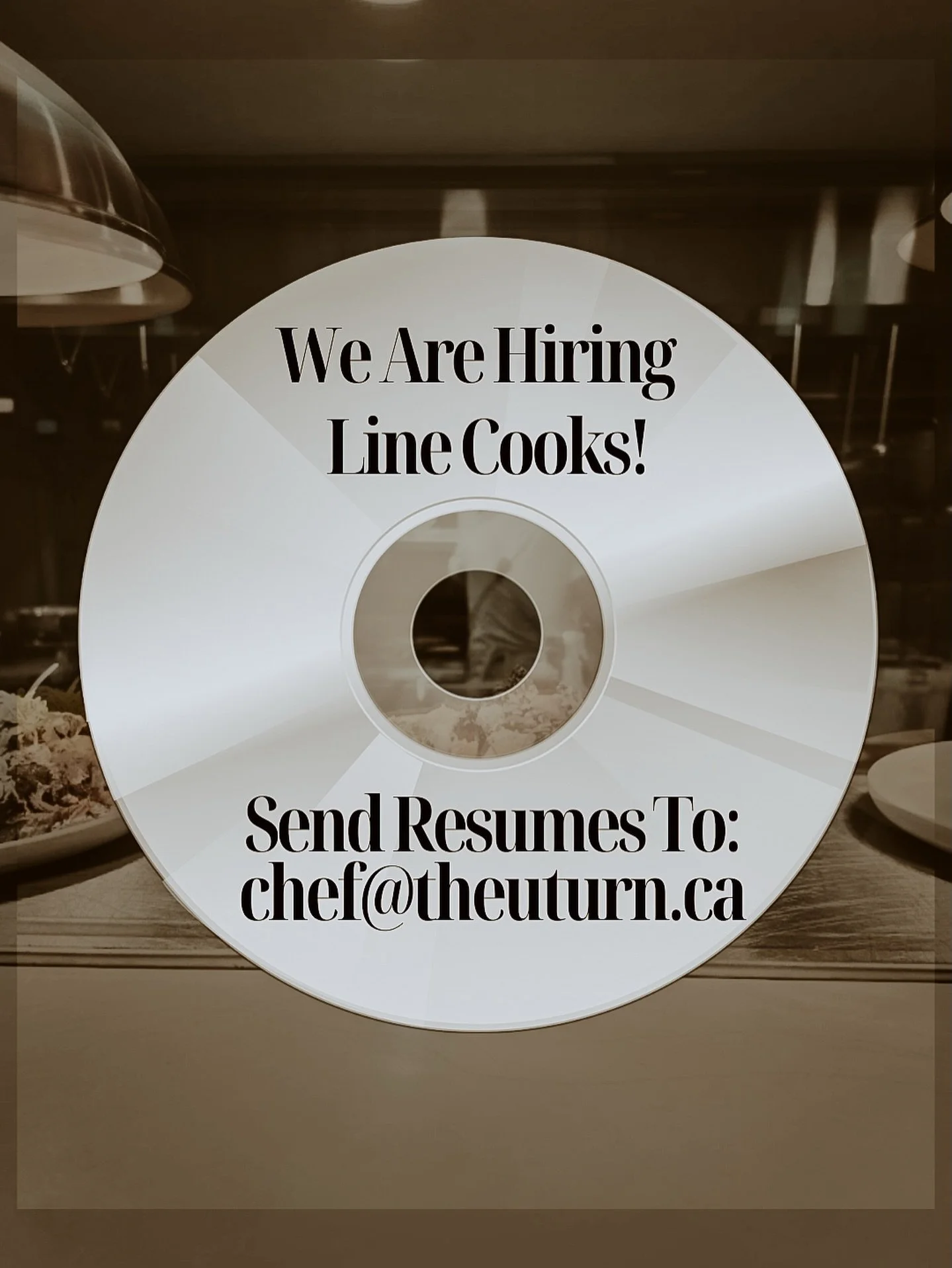 Come join The U-Turn team! We are in need of more cooks! Daytime availability is an asset! Please send resumes to chef@theuturn.ca