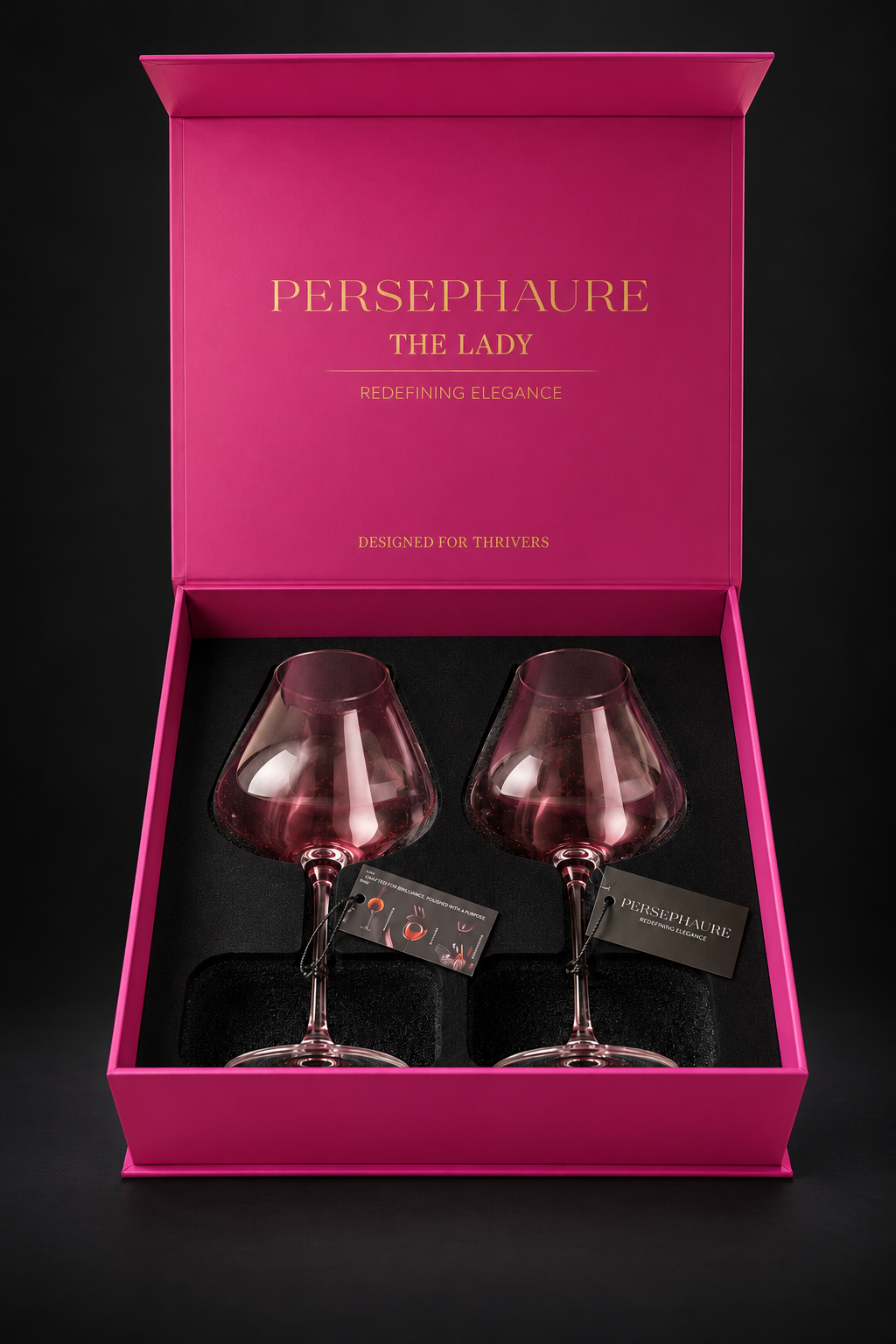 The Lady — Pink Wine Glasses, Set of 2
