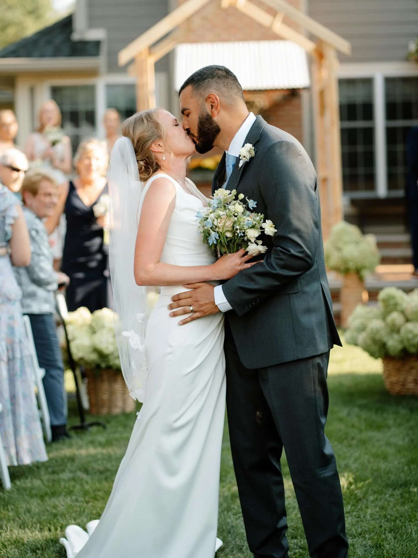 2025 SLP highlight: Had the absolute honor of capturing Kelly &amp; Max&rsquo;s stunning backyard wedding this fall. Every little detail was a dream - home grown hydrangeas, grandpa on the bagpipes, mic-dropping toasts, an ATV exit, hand made bar, al