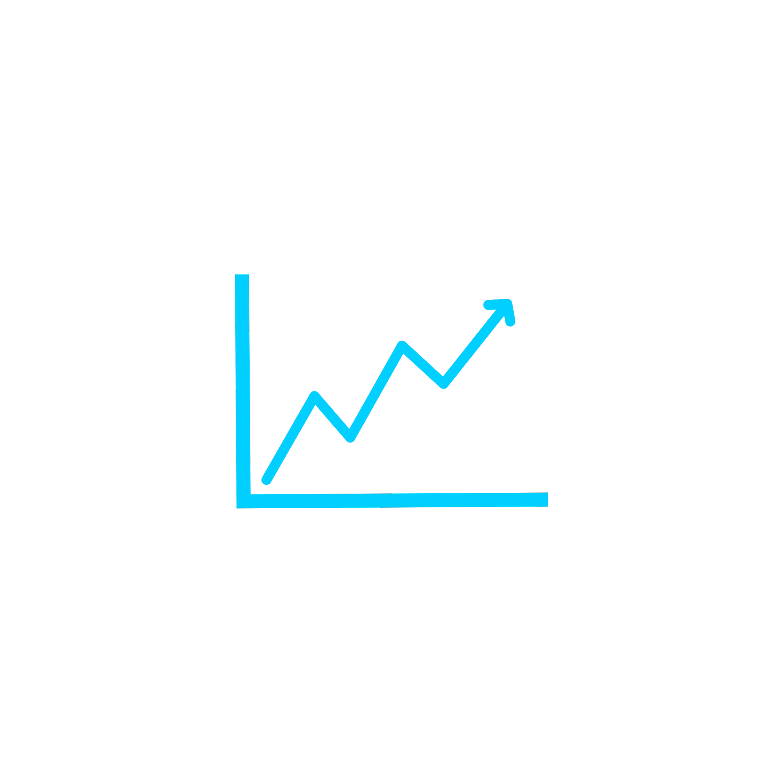 Icône bleue représentant un graphique de progression
