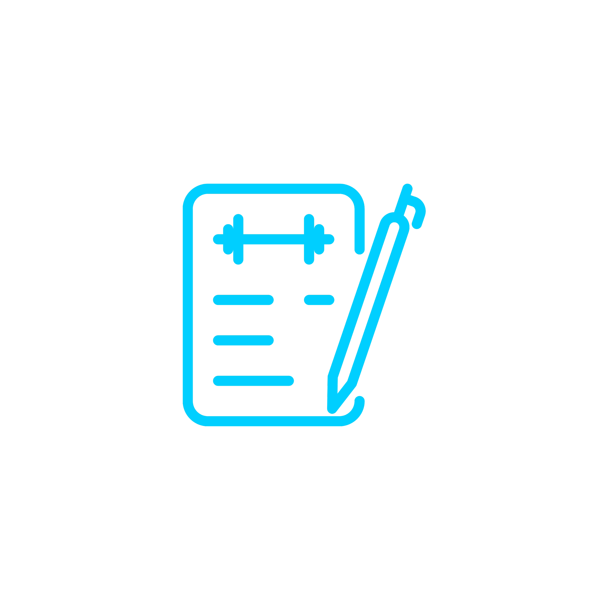 Icône bleue représentant un programme de musculation