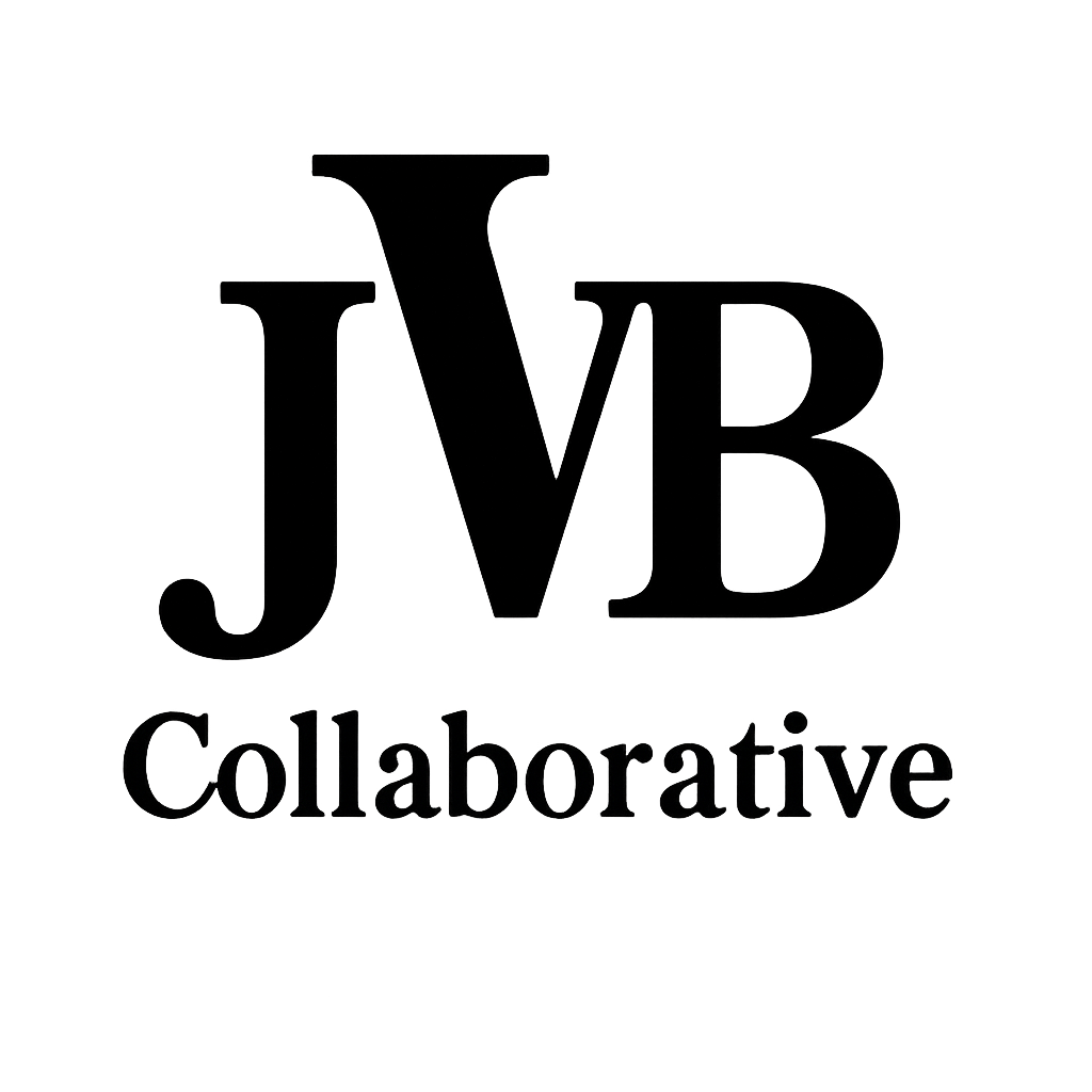 Logo with large letters 'JVB' above the word 'Collaborative' in smaller text
