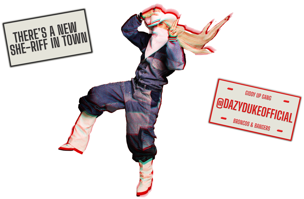There's a new she-riff in town; introducing Dazy Duke, dj and producer fusing country and dance music to create a unique sound; outllaw dance.