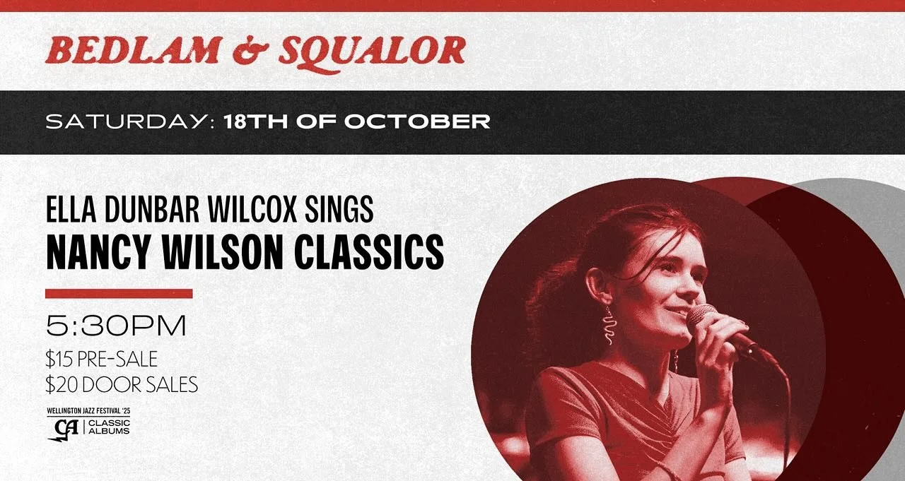 Looking forward to singing during the Wellington jazz festival with a great band. @lockiebennett on guitar, Emma Hattaway on bass and @timgeldens on drums. Saturday 18th of October at Bedlam and Squalor, 5:30pm. Would love to see you there! Tickets a