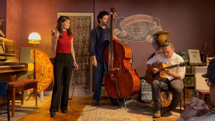 From our gig last weekend @undercurrent_books. Singing with @lockiebennett and @elijahmulheron again next Sunday the 10th of May at @rogueandvagabond 5-7, joined by @alexmtrask and @behold_the_orb. Would love to see you there!