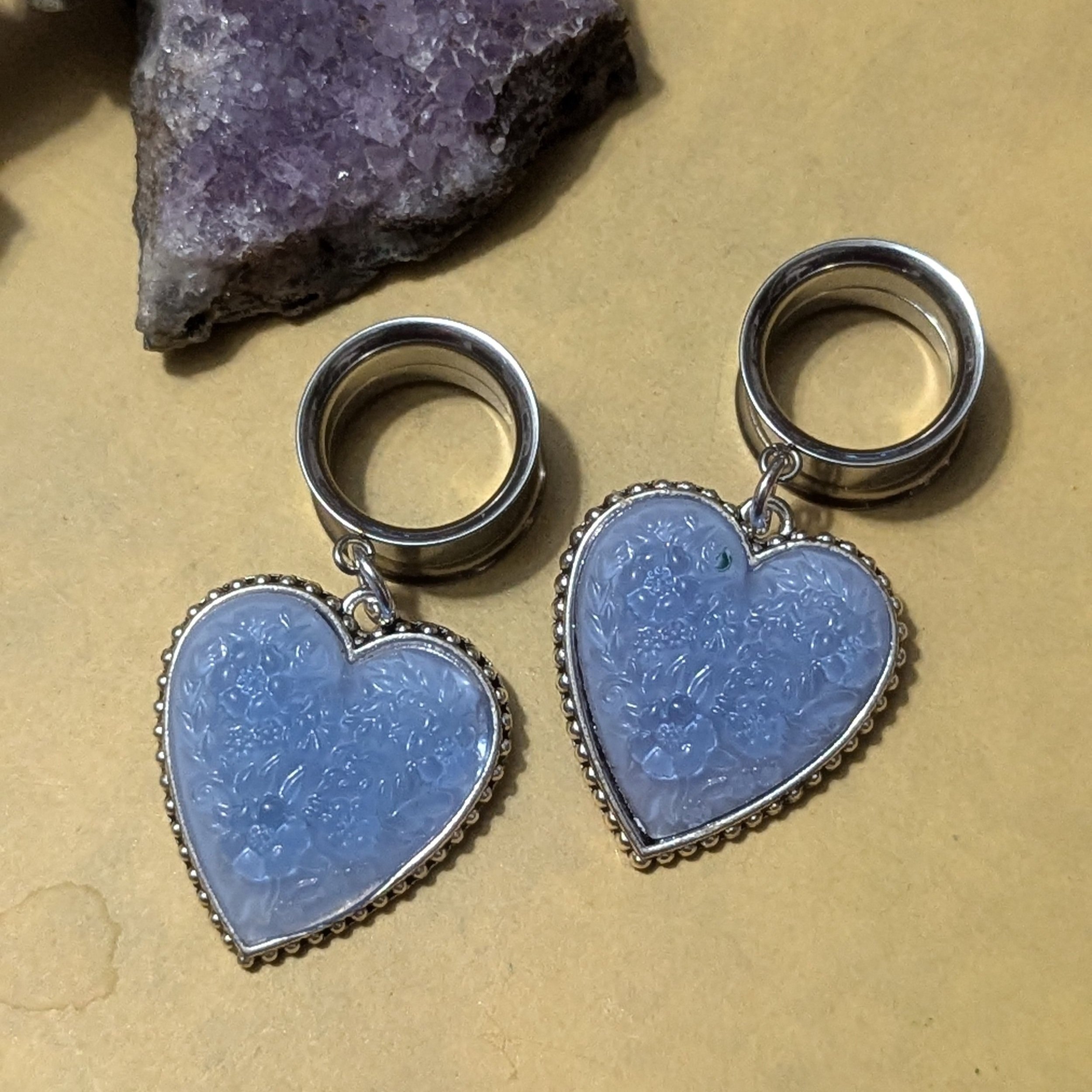 Blue heart dangle gauges