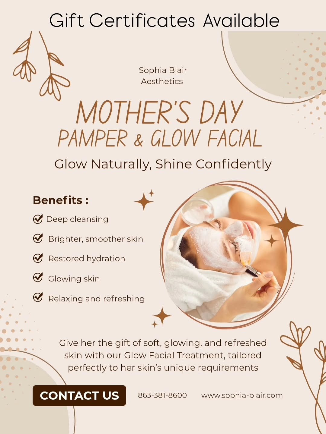 Pamper your Mom for Mother's Day! Gift Certificates now available. Call or text me st 863-381-8600 

#mothersday #mothersdayspecial #facial #skincare #sebringfl
