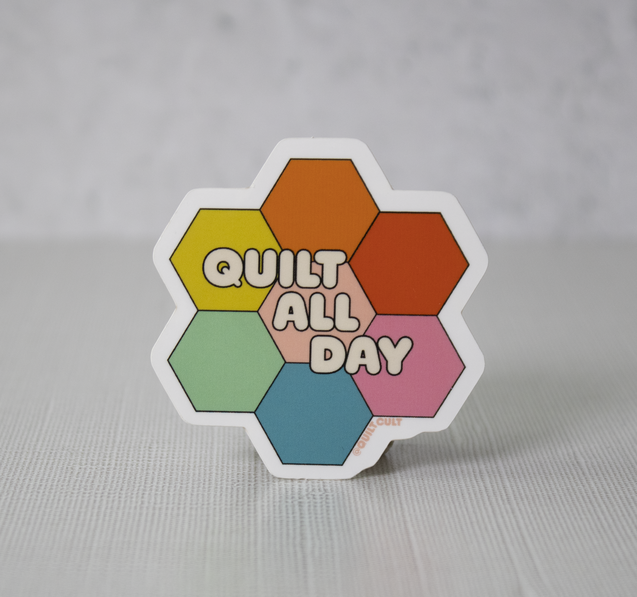 Quilt All Day Hexie Sticker
