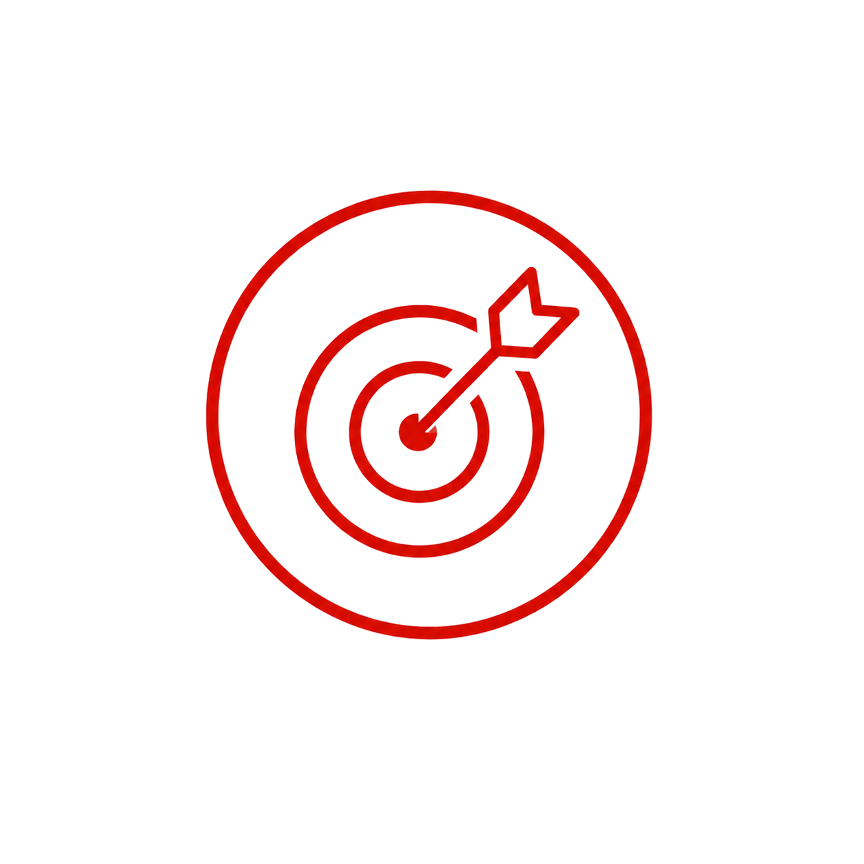 Red target with a dart hitting the bullseye, symbolizing precision or achievement.