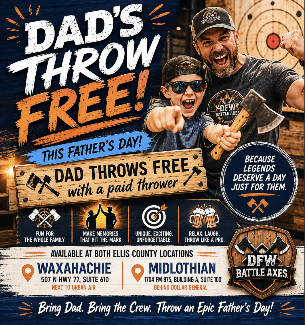Dad Throws FREE This Father’s Day at DFW Battle Axes