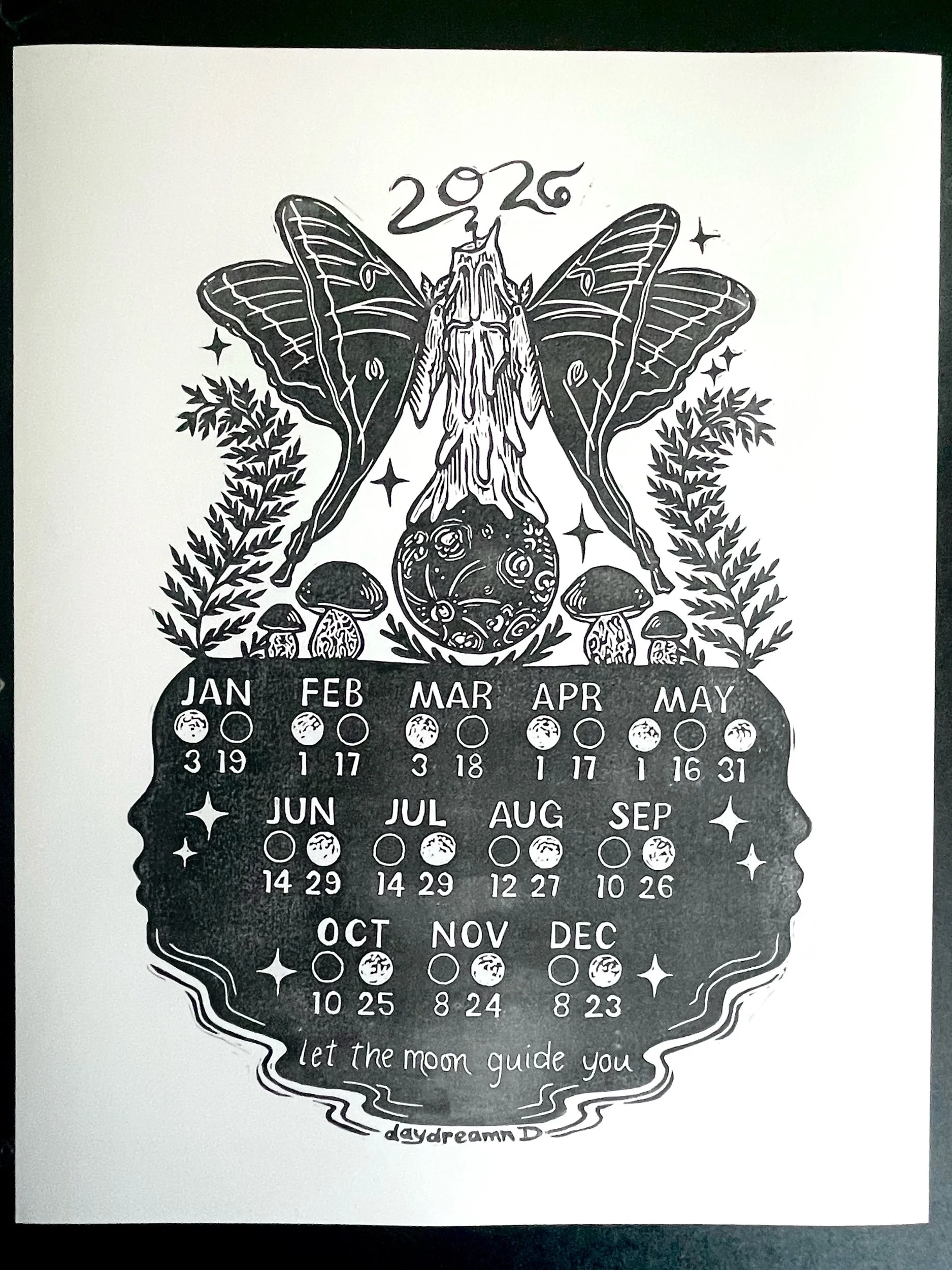 2026 Lunar Calendar block print