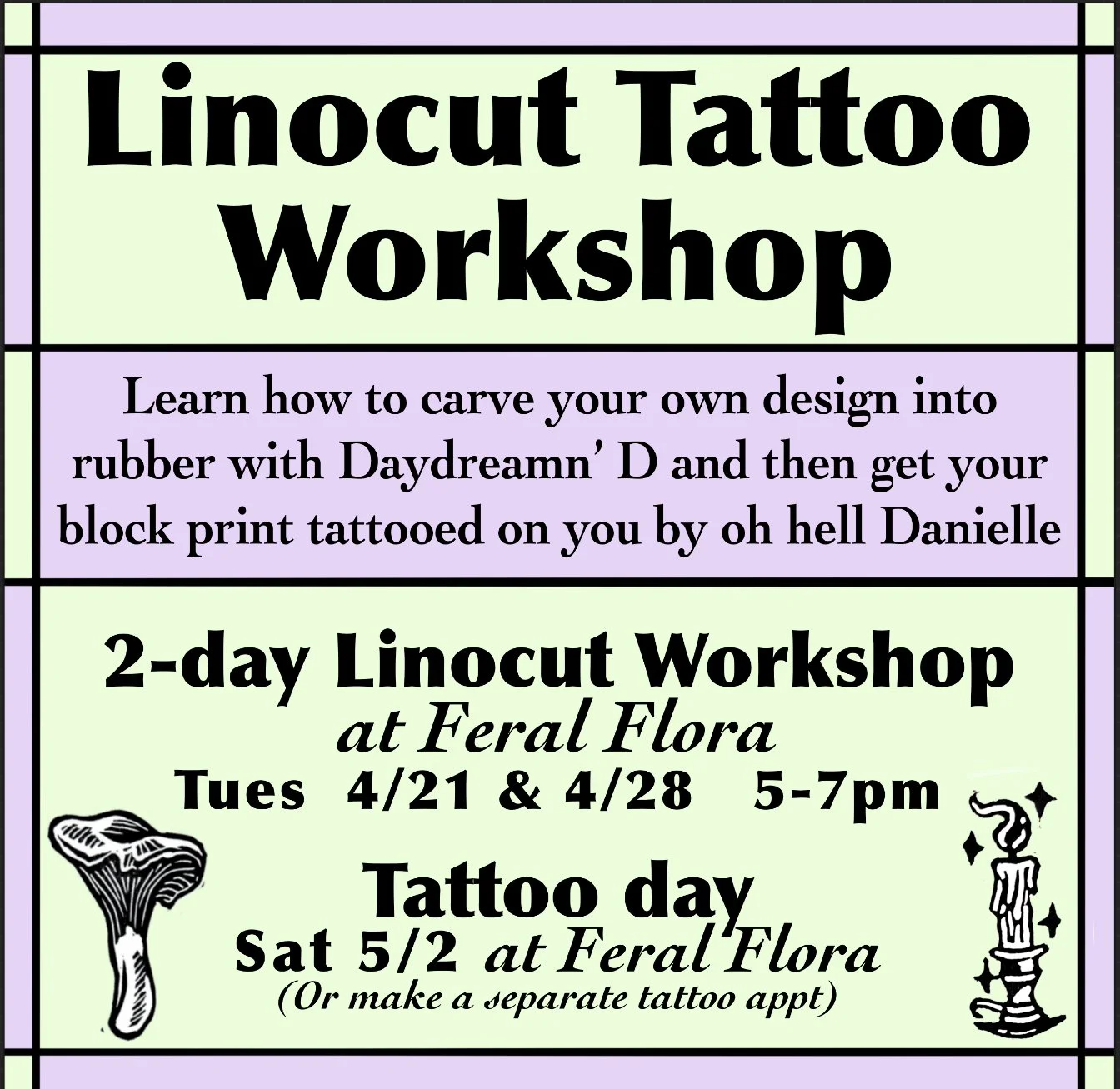 Linocut Tattoo Workshop