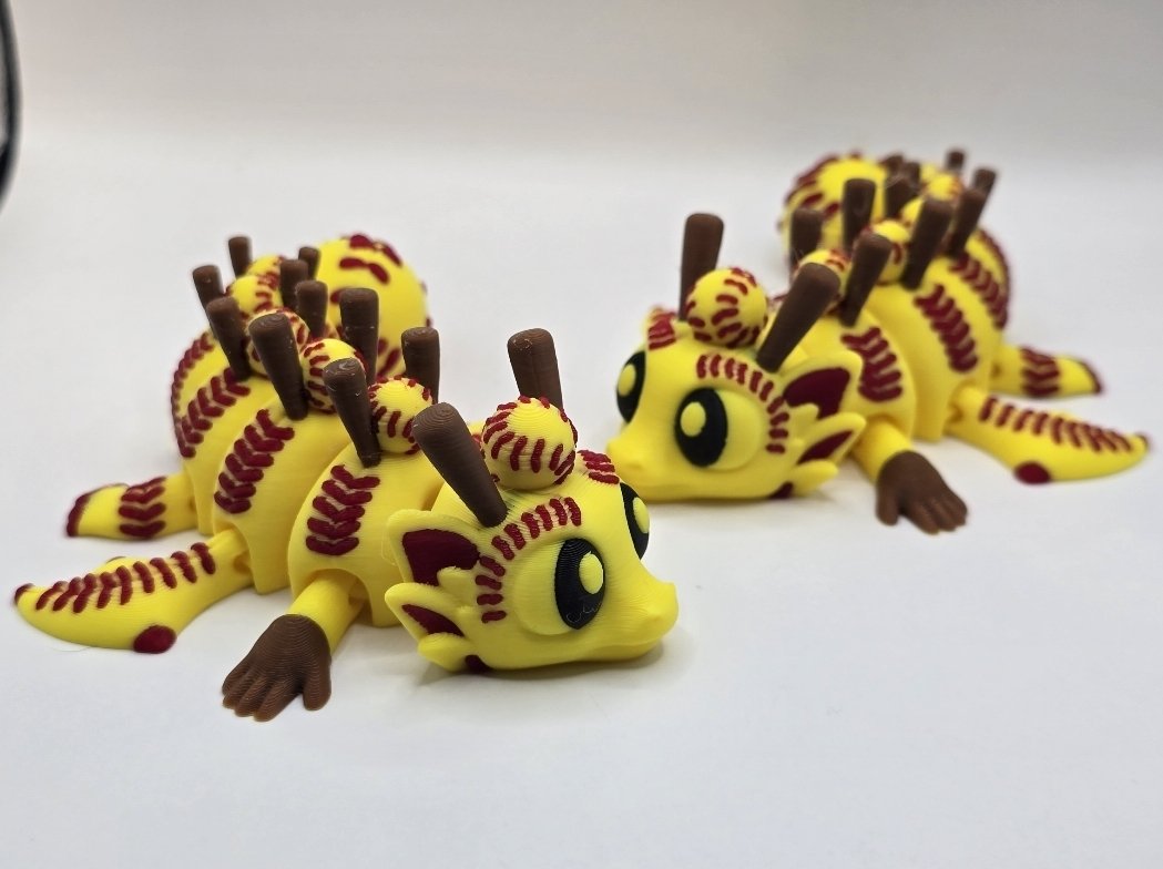 3D Printed Baseball Flexi Dragon