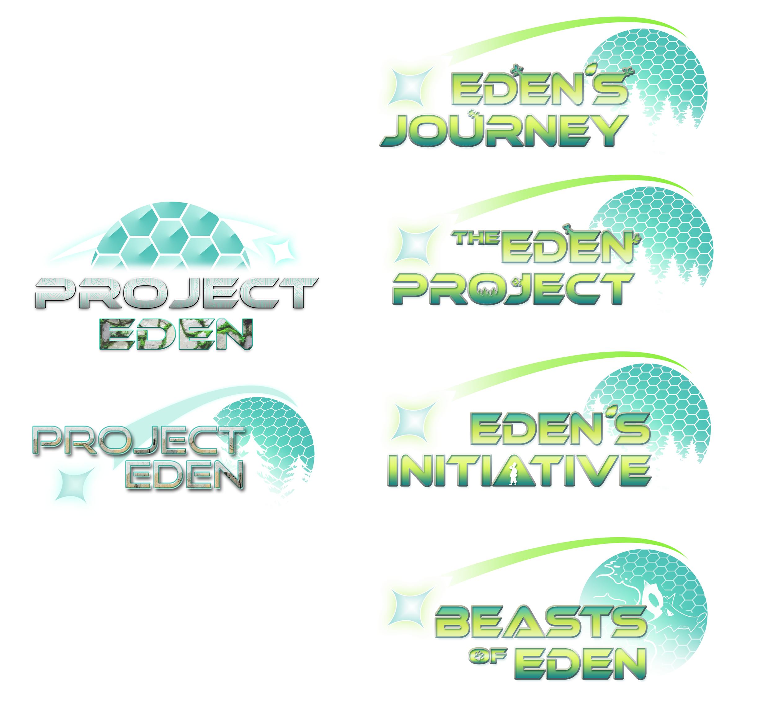 Logo concepts for an indie game, the title of which is still under development