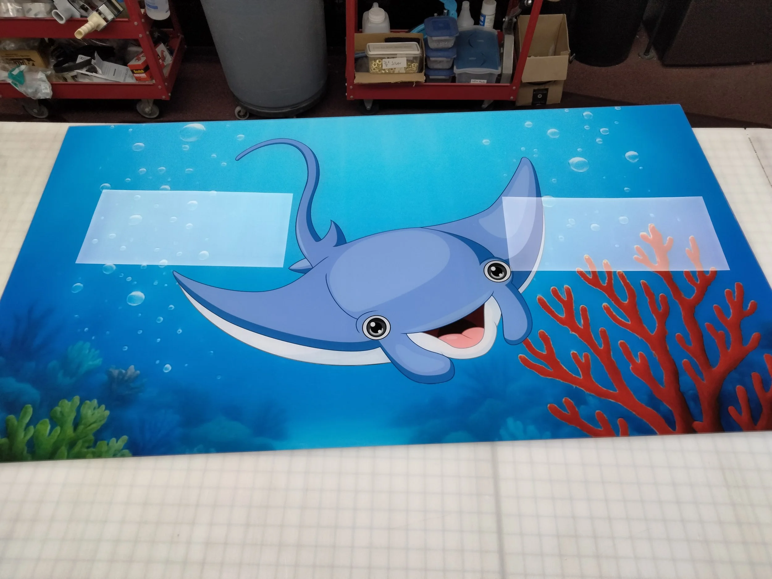 Mounted coroplast sign produced for Buckeye Swim School