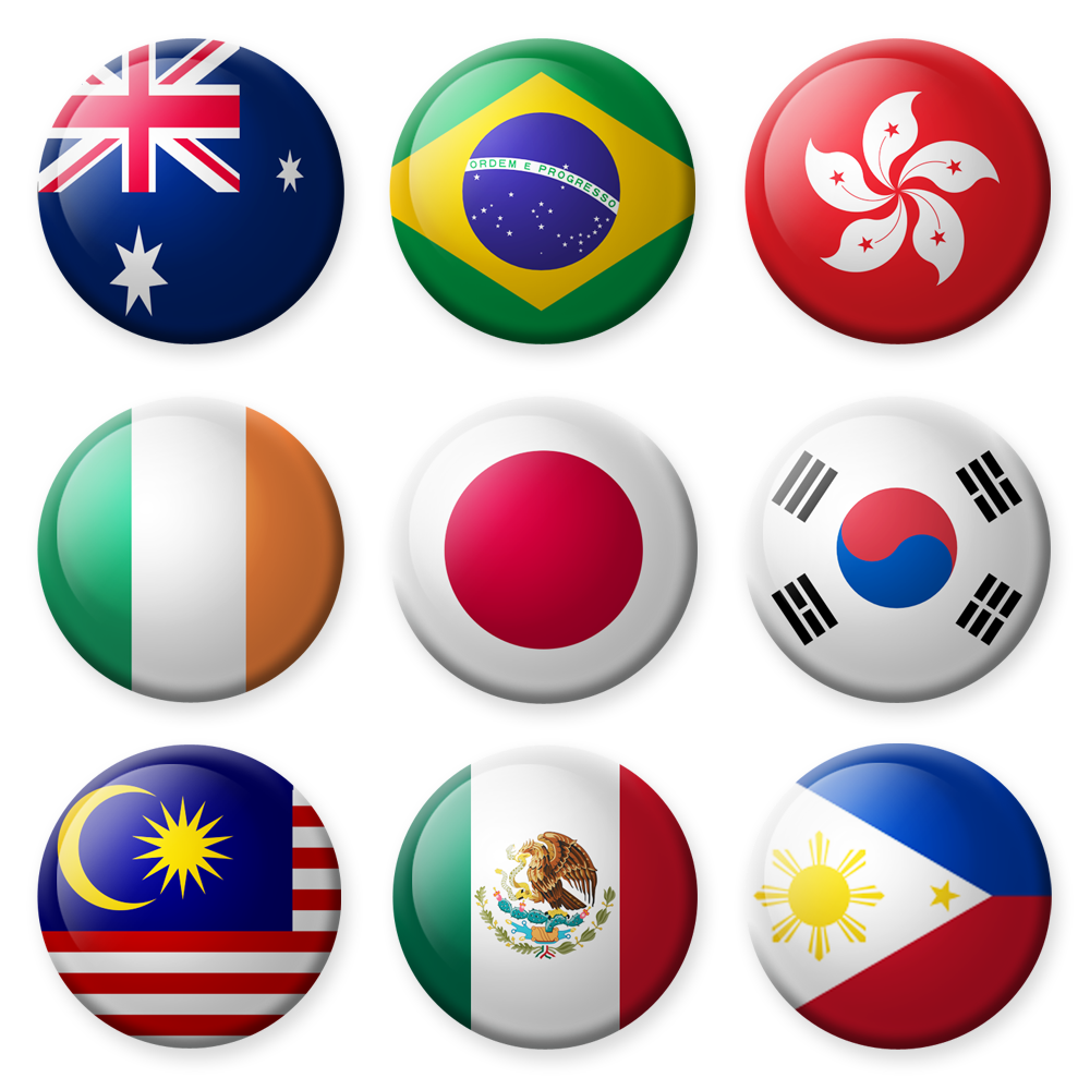 Set of flag-balls from the previous global presentation. Created in a mix of Illustrator and Photoshop for use in Powerpoint presentations and similar projects such as pamphlets/brochures and maps