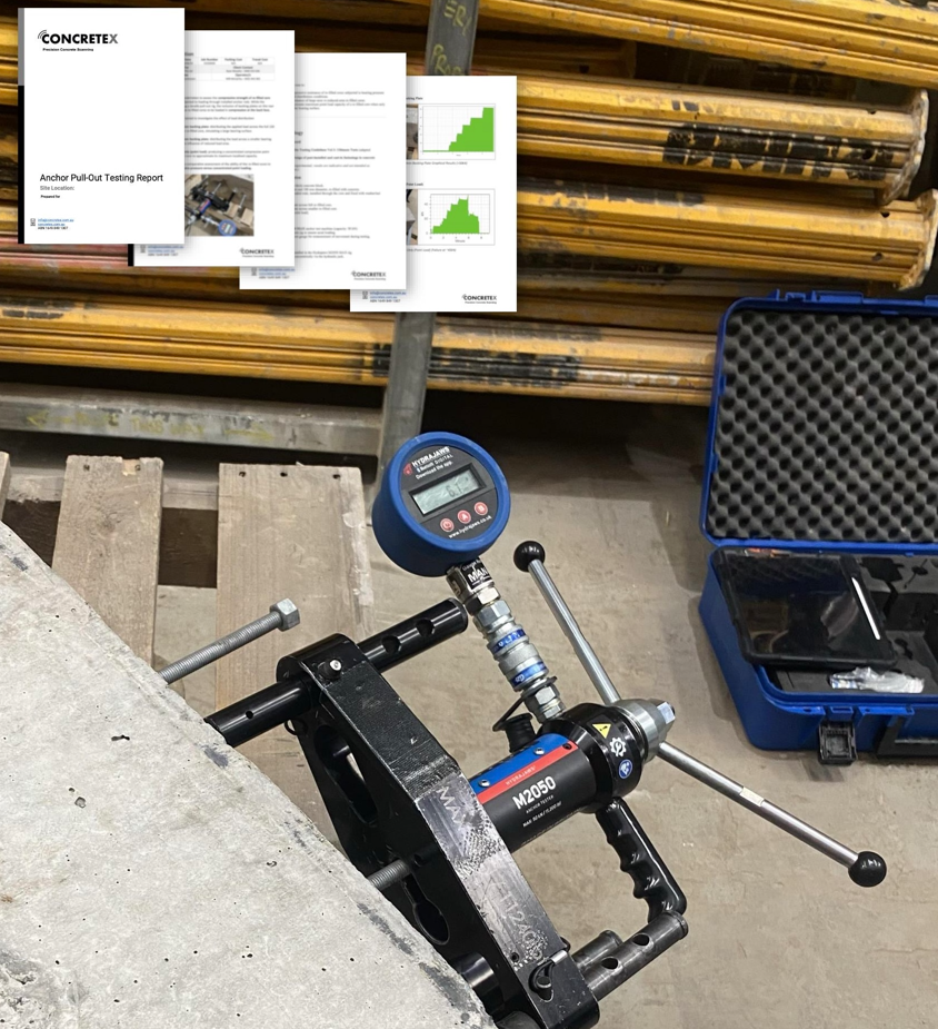Anchor pull-out testing on concrete structure in Sydney using calibrated equipment