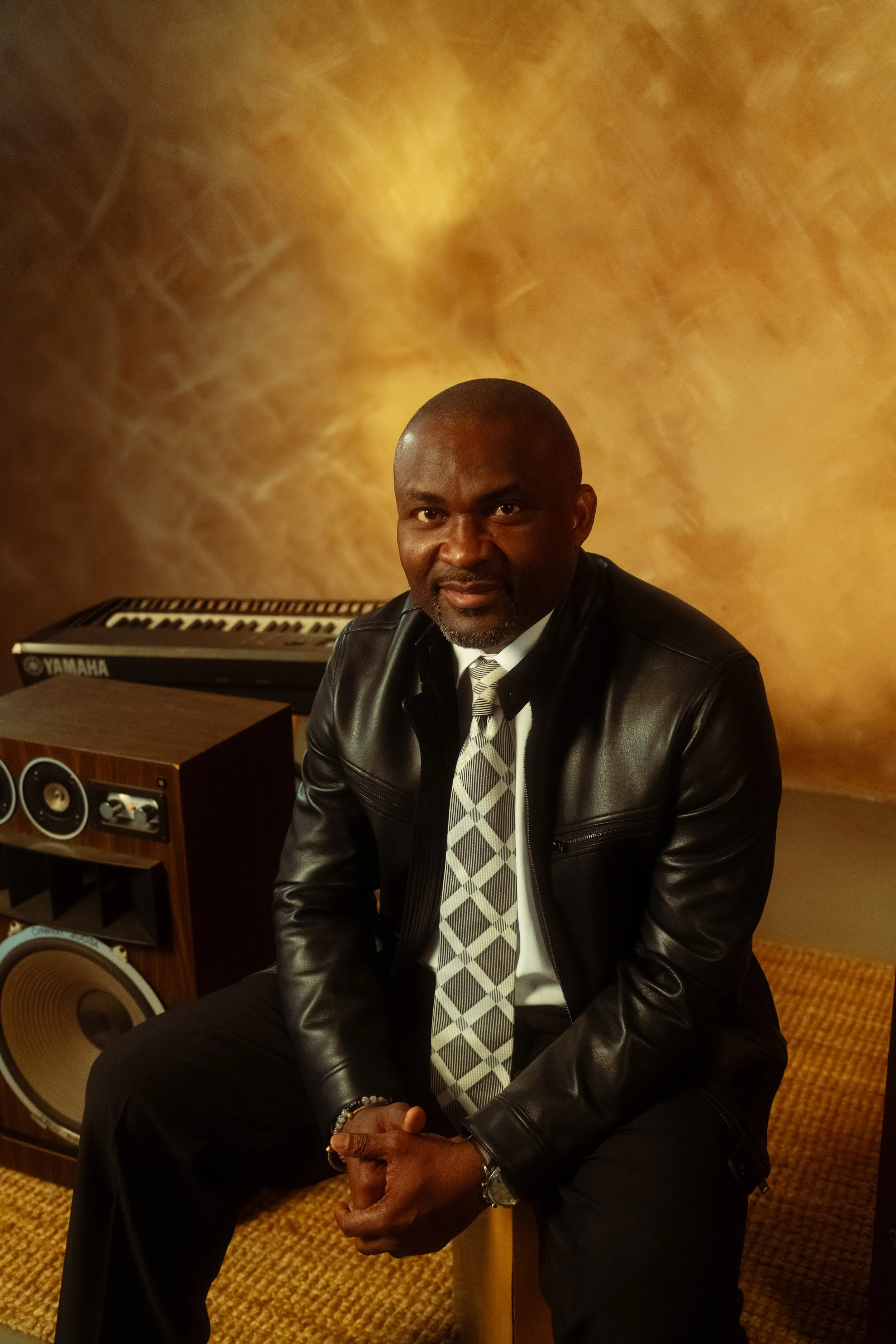 A photo of Jumbo Aniebiet, DMV based trumpeter, singer-songwriter and worship leader, founder of the non-profit "Livin' It Out Inc", and the "We Will Worship" concert.