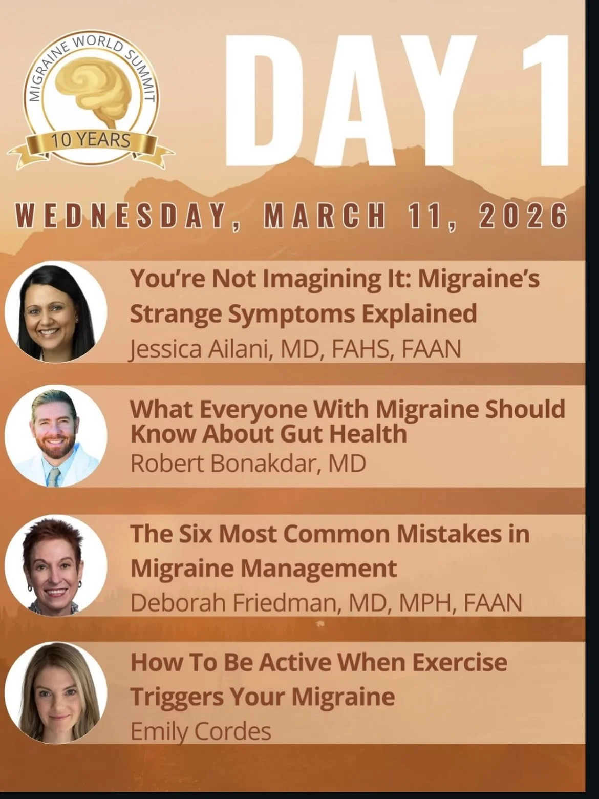 I first watched the Migraine World Summit back in 2018, newly diagnosed with chronic migraine - which was a scary, lonely, confusing and overwhelming time. The talks I listened to that year taught me so much about my condition and helped me see how m