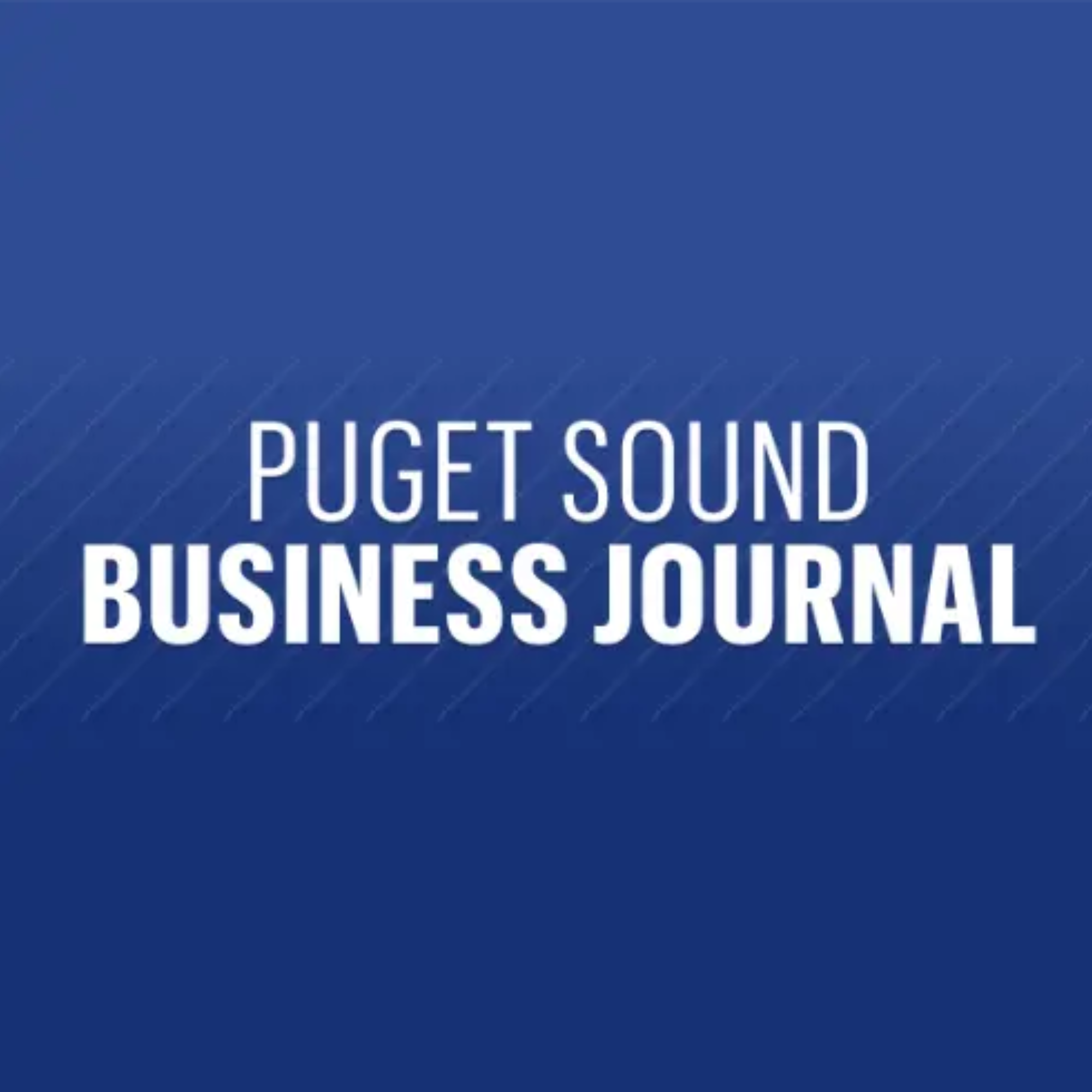 Puget Sound Business Journal logo with blue background and white text.