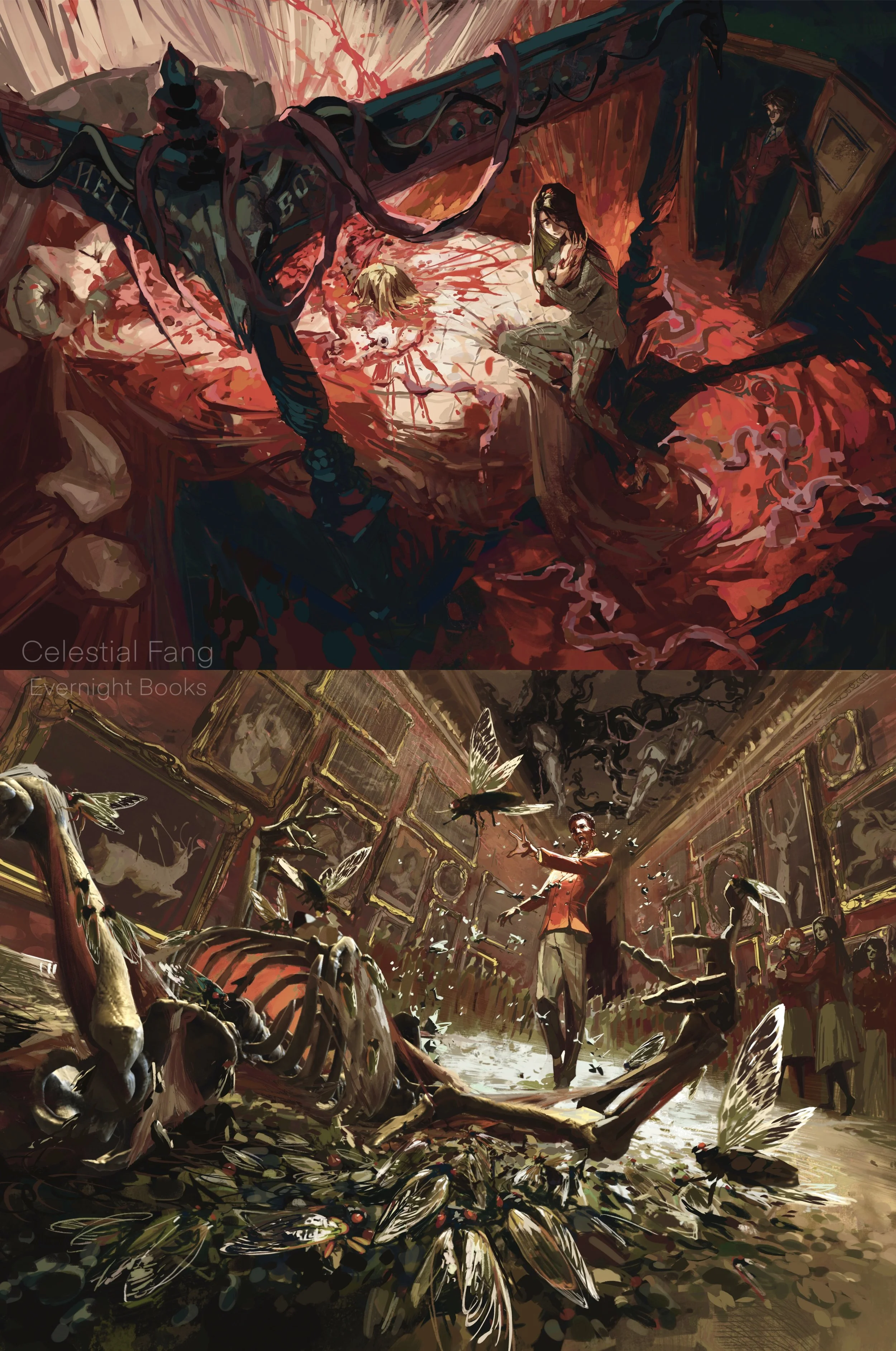 Illustration for Cassandra Khaw’s ‘The Library at Hellebore’