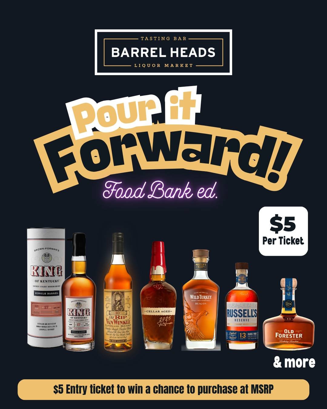 🥃💛 Pour it Forward: Food Bank Edition 💛🥃

As the holidays approach, we&rsquo;re reminded that a warm meal and a helping hand can make all the difference for families in need. This year, Barrel Heads is turning our passion for bourbon into somethi