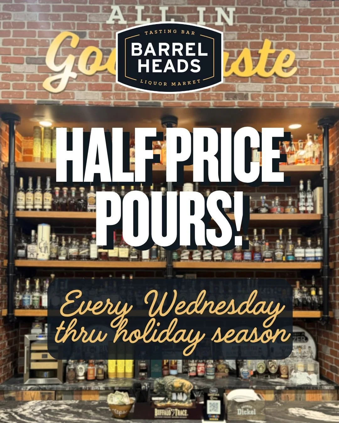 🎄🥃 &lsquo;Tis the season to sip, shop &amp; survive the holidays! 🥃🎄

Let&rsquo;s be honest &mdash; holiday shopping can be a lot. So ladies&hellip; feel free to drop off your husbands at Barrel Heads every wednesday while you hit the stores. We&