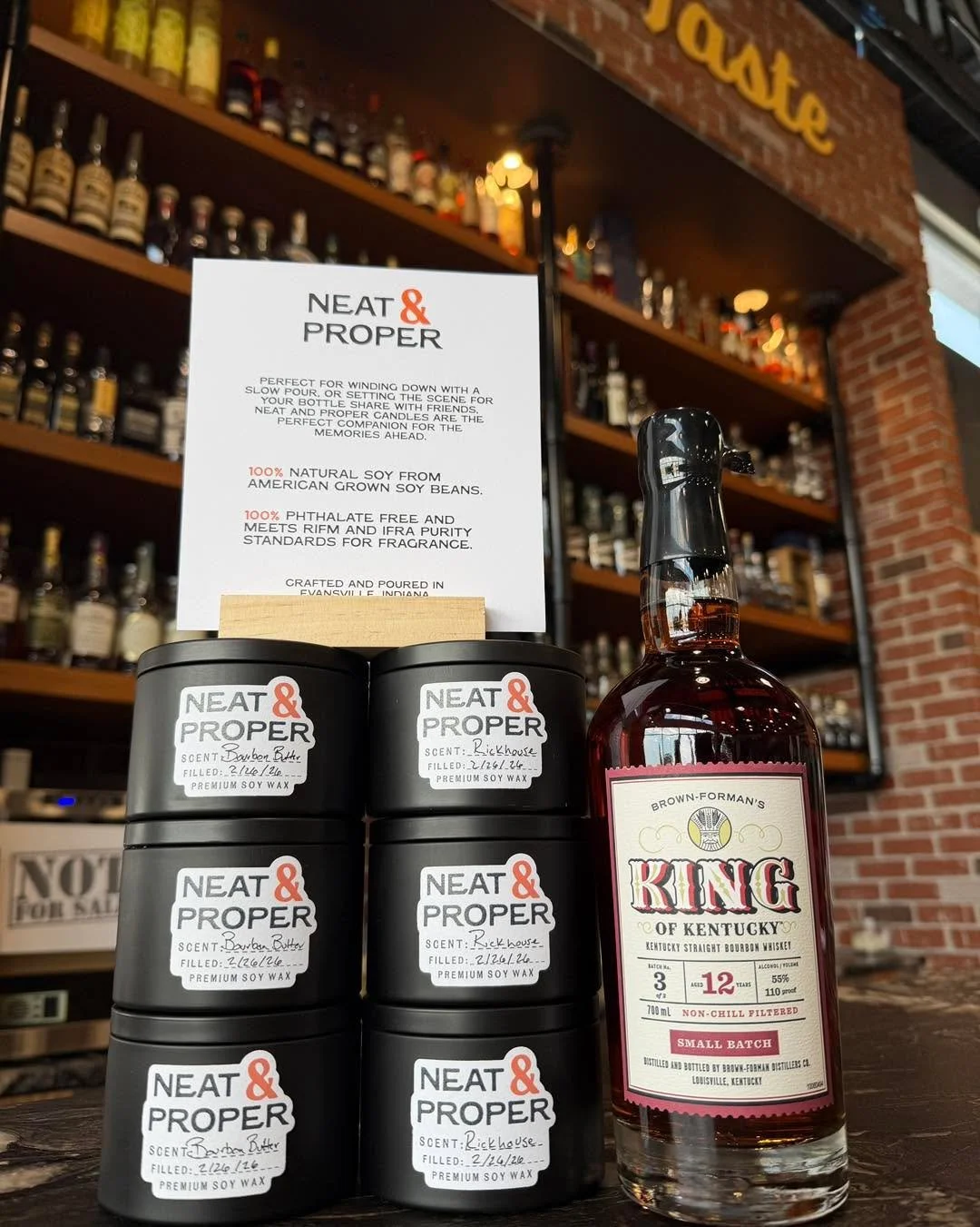 🥰 Ever wondered why your favorite liquor store always smells so good? 🥃

Well&hellip; here&rsquo;s our secret.

Introducing Neat &amp; Proper Candles &mdash; now available at Barrel Heads Liquor Market &amp; Tasting Bar.

Our signature scent: Bourb