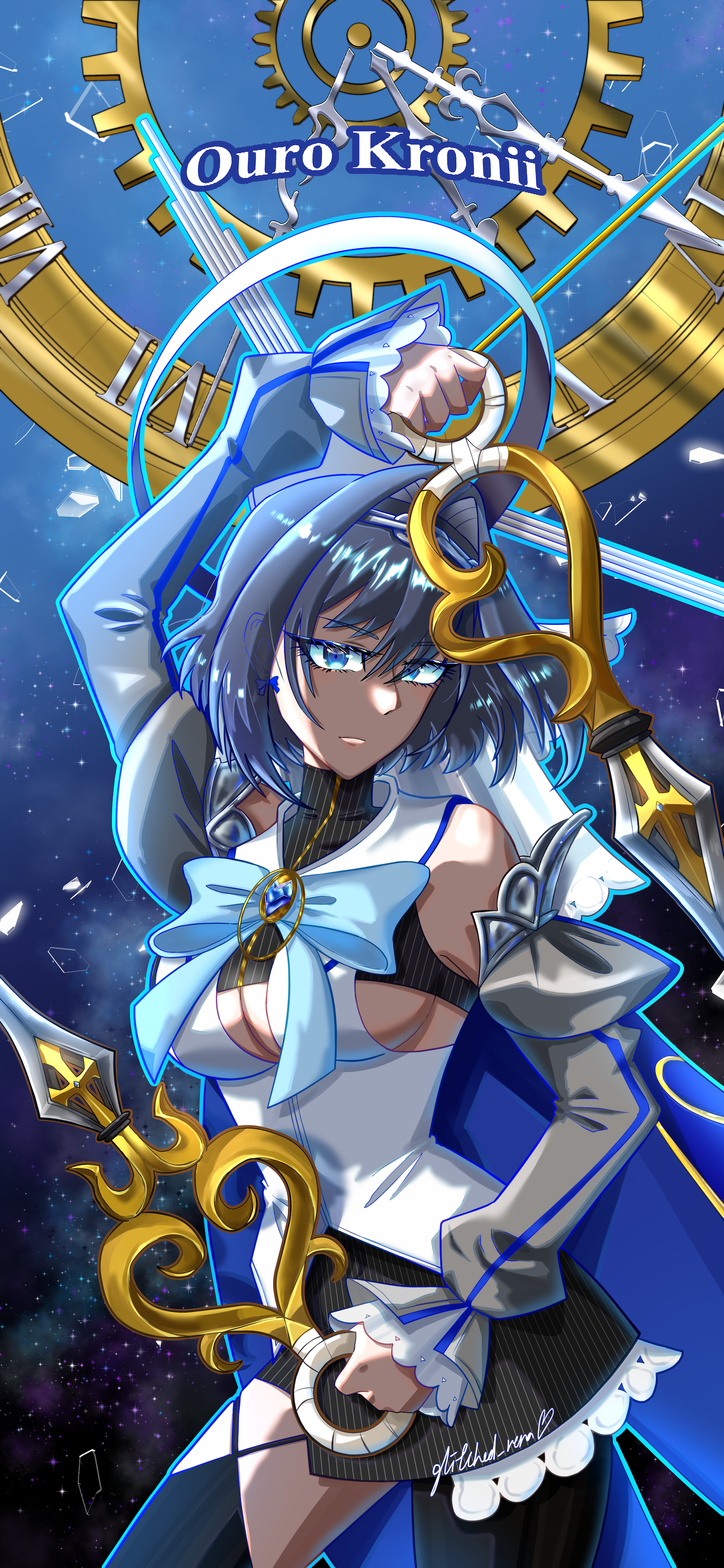 Illustration of Hololive's vtuber, Ouro Kronii, for a client, which was printed on a custom skate deck.

Software: Clip Studio Paint