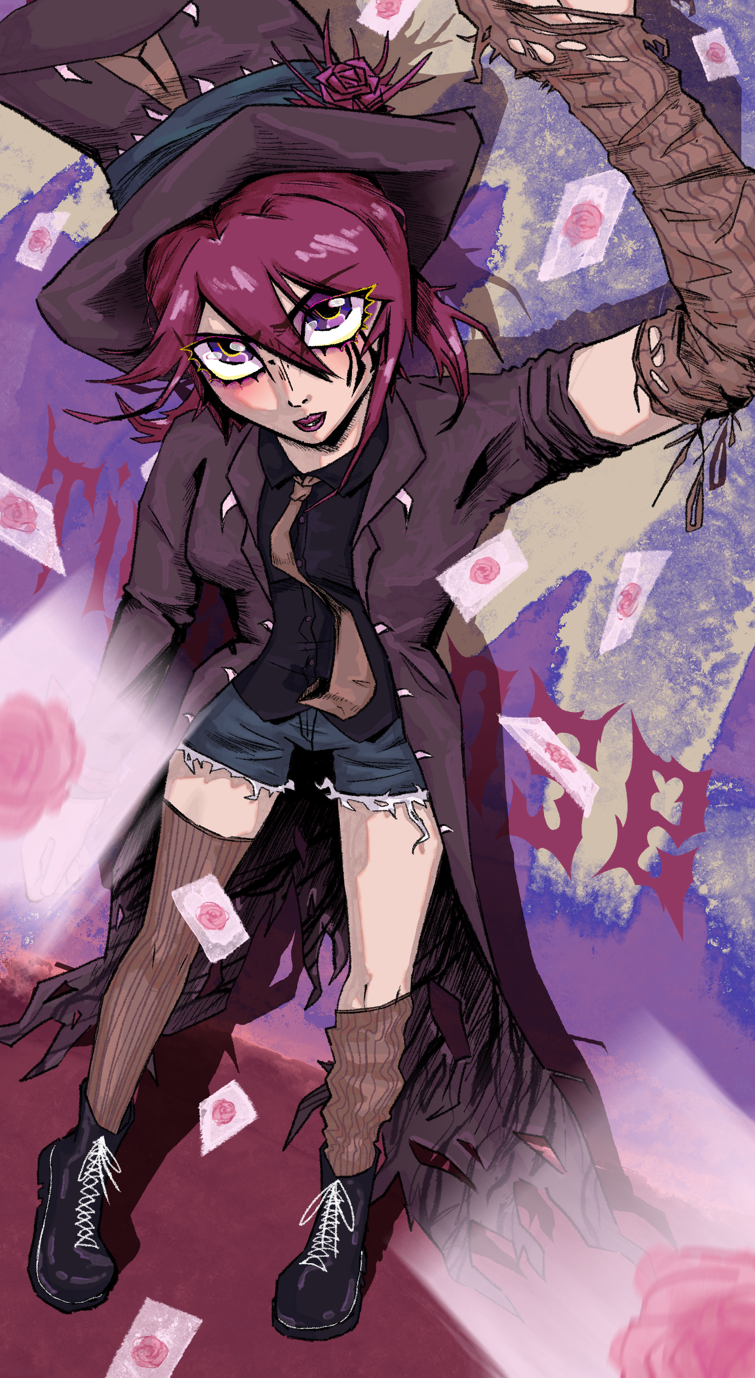 Rosa in a Mad Hatter costume at a Halloween themed event