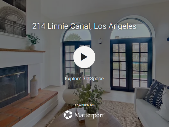 Matterport 3D virtual tour preview of a Los Angeles listing.