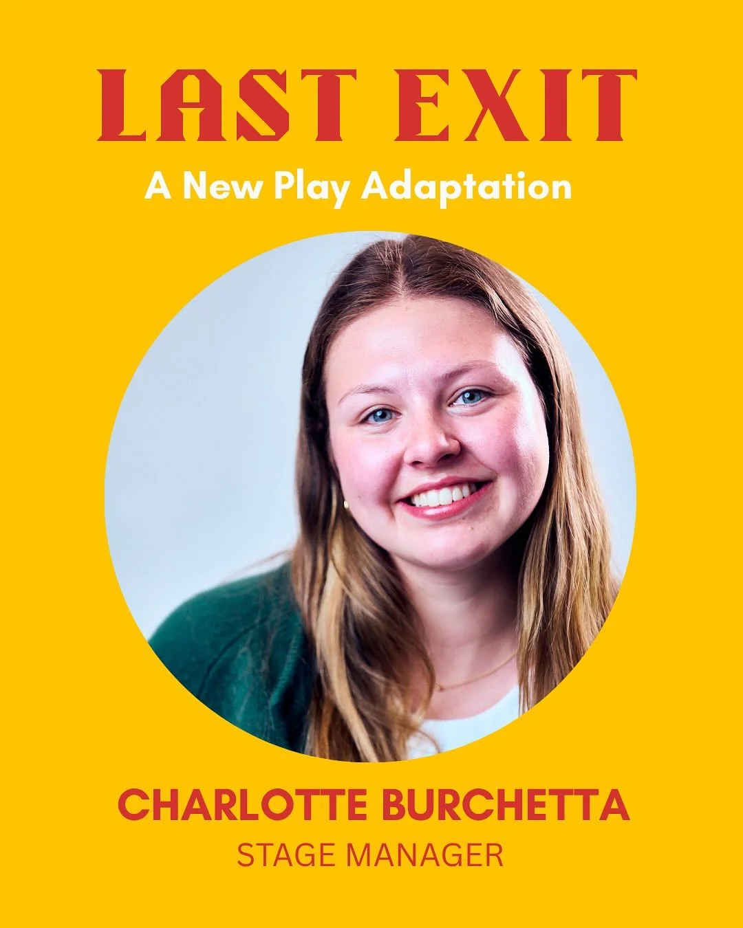 Last but not least, introducing @charburch, the stage manager!

&ldquo;Not only are the cast and crew of LAST EXIT so lovely to work with, but the show itself feels incredibly important. LAST EXIT is a thoughtful, powerful, and accessible medium to d
