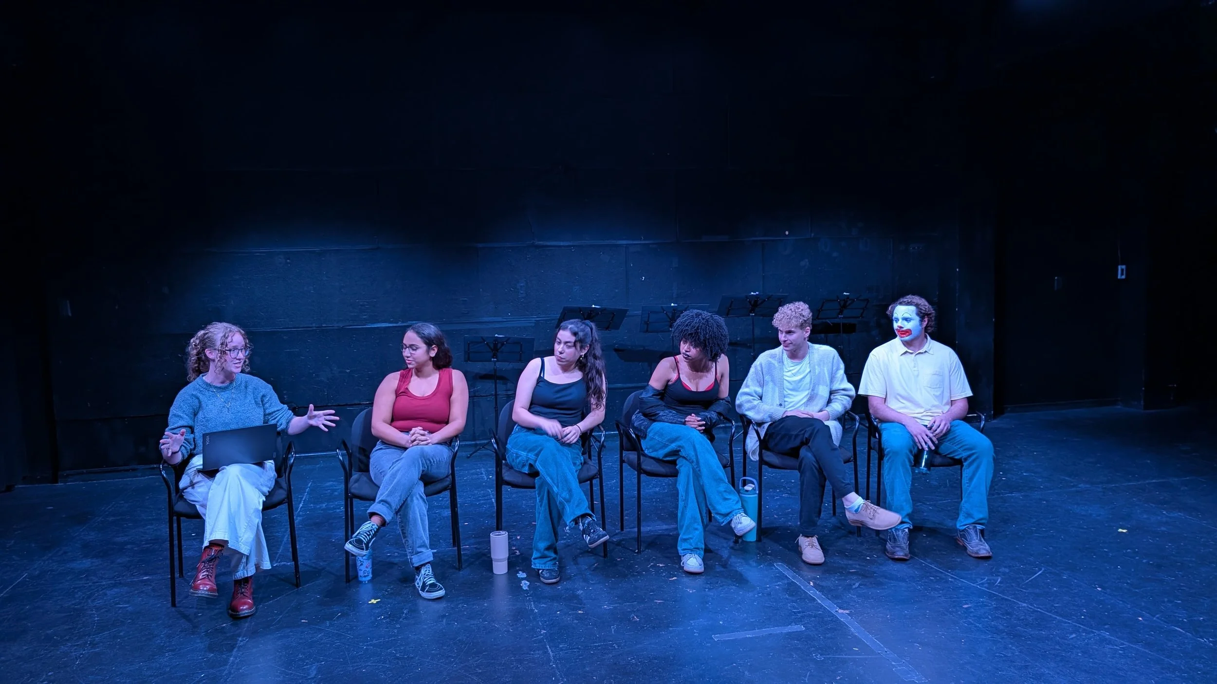 Karli and the cast during a talkback post-show