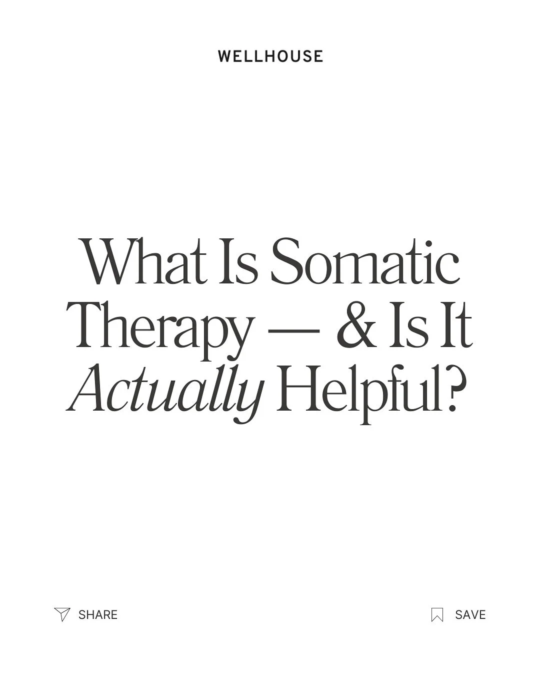 We spend so much time in our heads &mdash; replaying, analyzing, trying to make sense of what we feel. But healing doesn&rsquo;t just happen in the mind.

Somatic therapy helps you notice what&rsquo;s happening beneath the surface &mdash; the ways yo