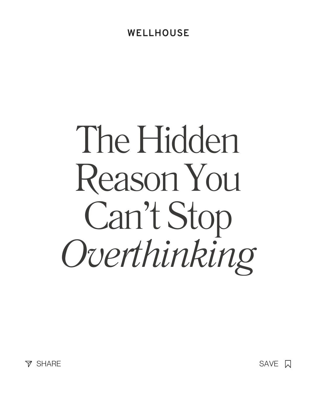 For all my fellow overthinkers:

Your brain is trying to create a sense of certainty in an uncertain world. But by trying to help you find safety, it really just leaves you feeling stuck and exhausted.

When we change our relationship to overthinking