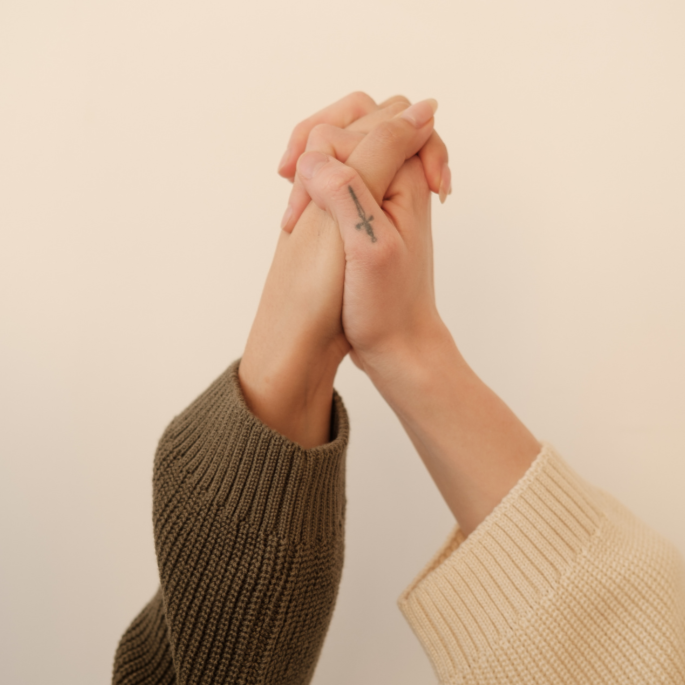 Adults connecting in a supportive group settin