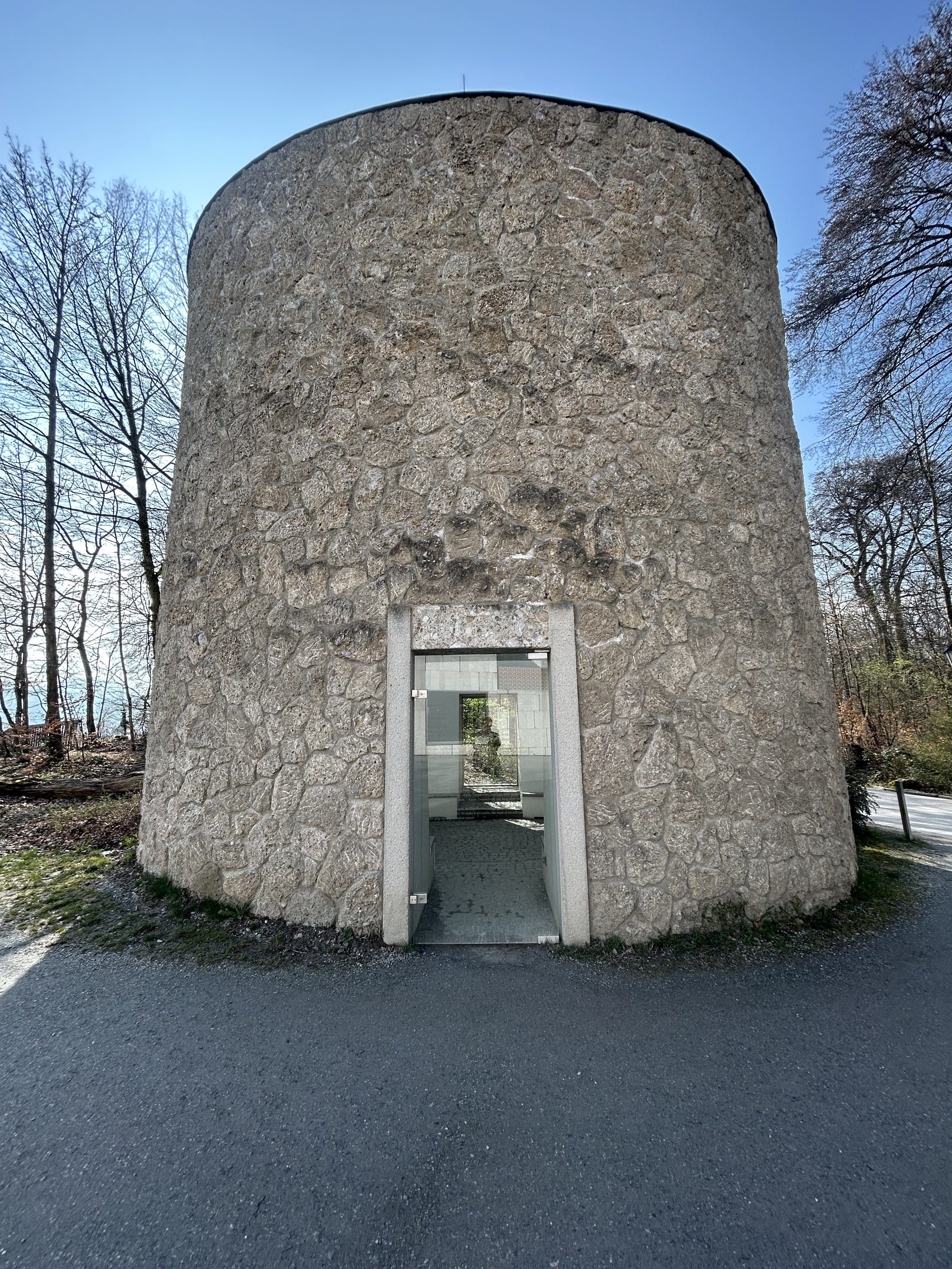 Exterior of James Turrell's , Blue Pearl Skyspace at Museum de Moderne, Salzburg, Austria.