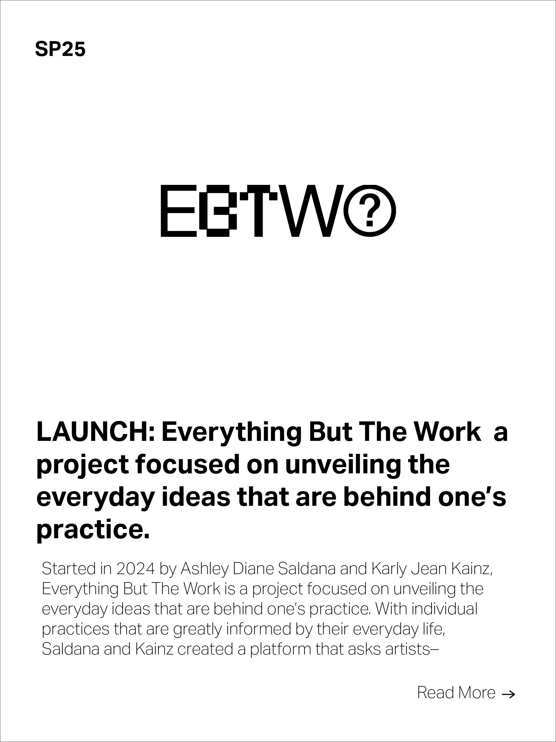 SP25 –Launch: Everything But The Work