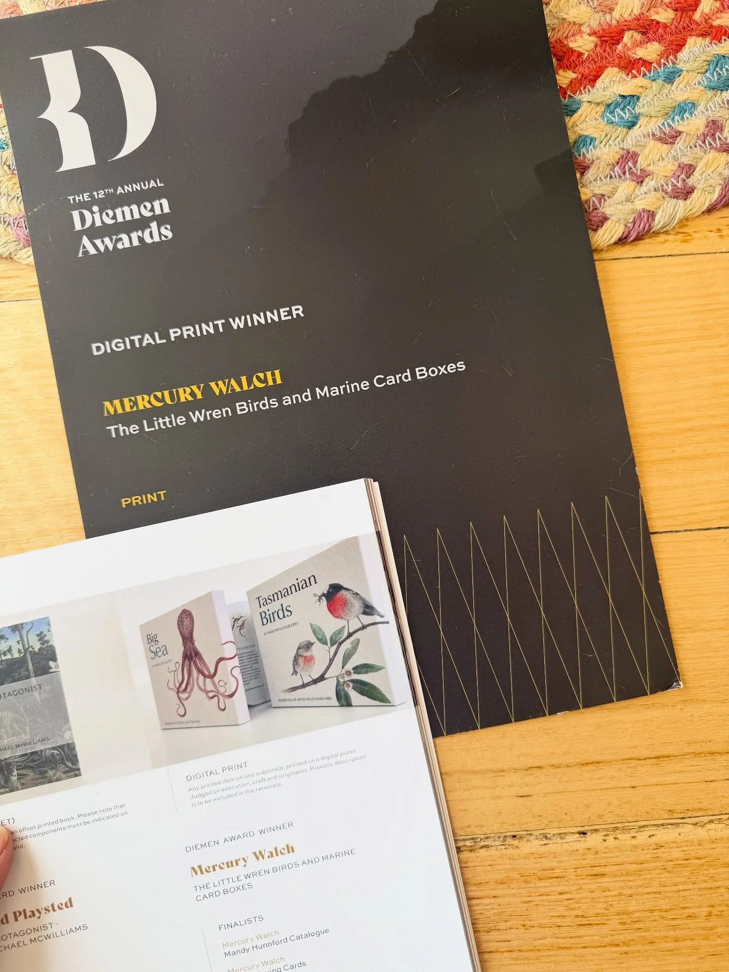 Thanks @mercurywalch for the great work you did on my card boxes - great to see that acknowledged at the @diemenawards ! It's always fun designing new products and seeing my artwork on beautiful new things!