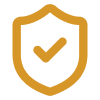 A shield with a checkmark inside, symbolizing security or protection.