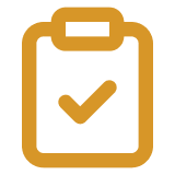 Icon of a clipboard with a checkmark, representing completed task or approval.