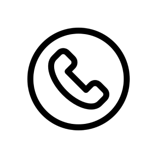 Icon of a telephone receiver inside a circle, representing a call or contact option.